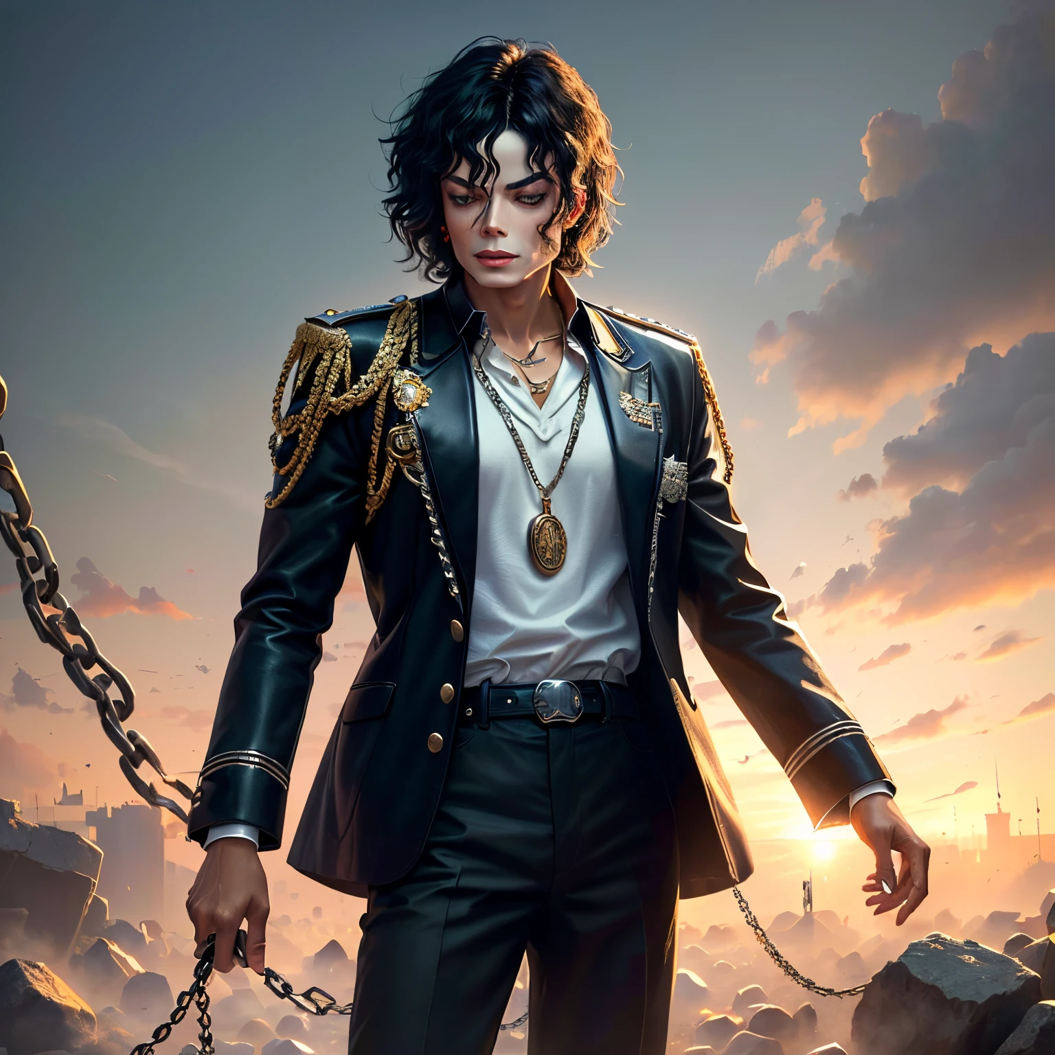 Michael Jackson in a 4pf chain
