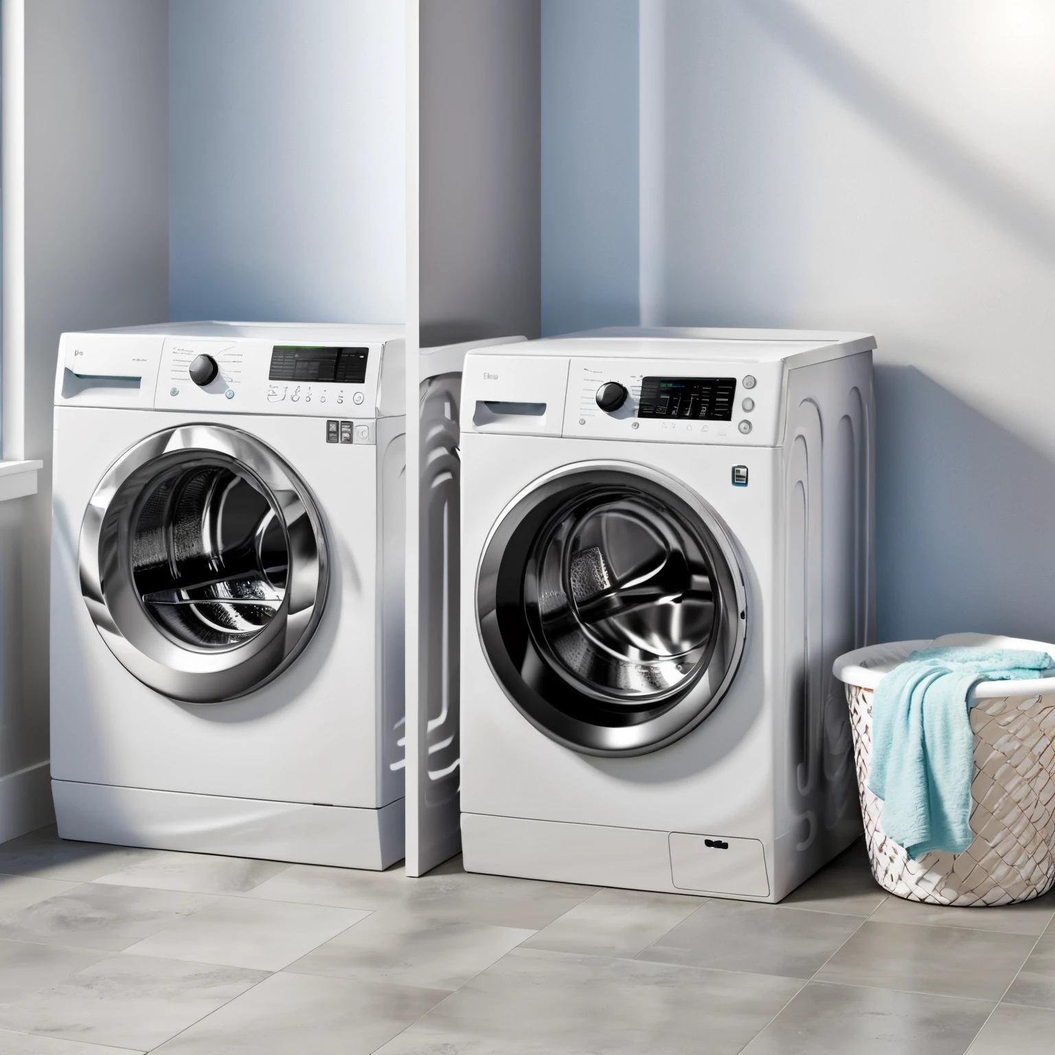 There is a washing machine and chairs in the room, swirles, washing machine, high quality product image”, hyperrealistic”, hyperrealistic”, product photograph, professional product photo, hyperrealistic”, hyperrealistic”, “hyper realistic, hyperrealistic”, hyperrealistic”, high quality product photo, masterpiece w 1024, high quality rendering, perfect design, product introduction photos