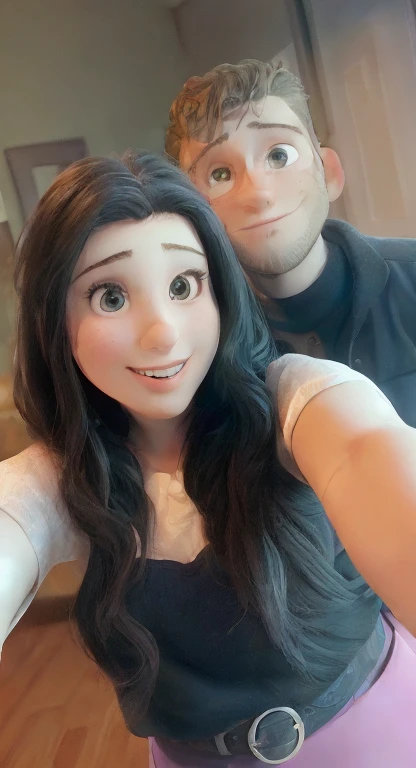 a man and a woman taking a selfie together