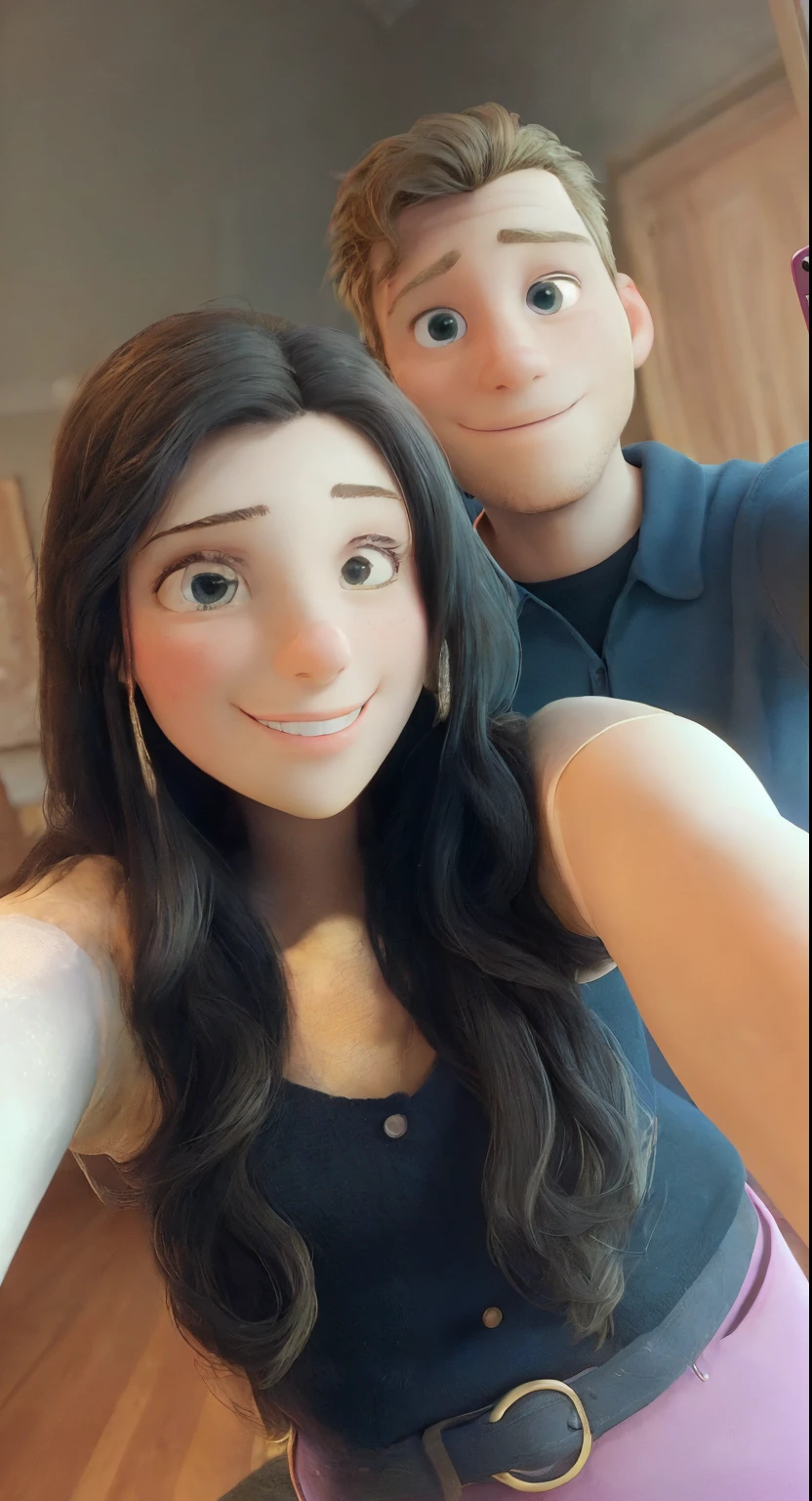 a man and a woman taking a selfie together