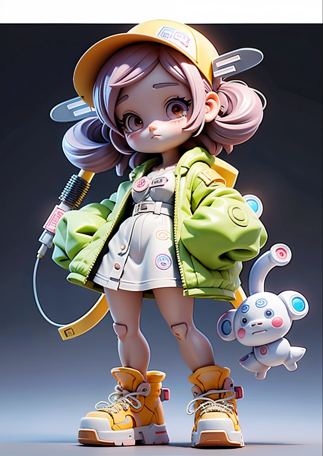 Close-up of statue of girl with hands in pockets, Rendering of a cute 3D anime girl, Popular topics on cgstation, Cute 3d rendering, 3d rendered figure art 8k, Anime style 3D, 3D character art, 3d character, 3D characters, gas station trends, candypunk character design, E-girls, E-girls