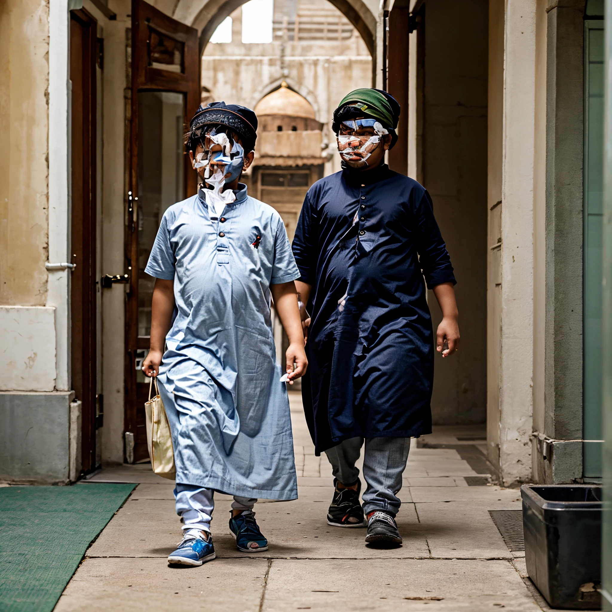 Müslim cute young boy going to masjid with Muslim dress,, but he's fatty boy
HyperQuality, 8K Resolution, Ultra HD picture