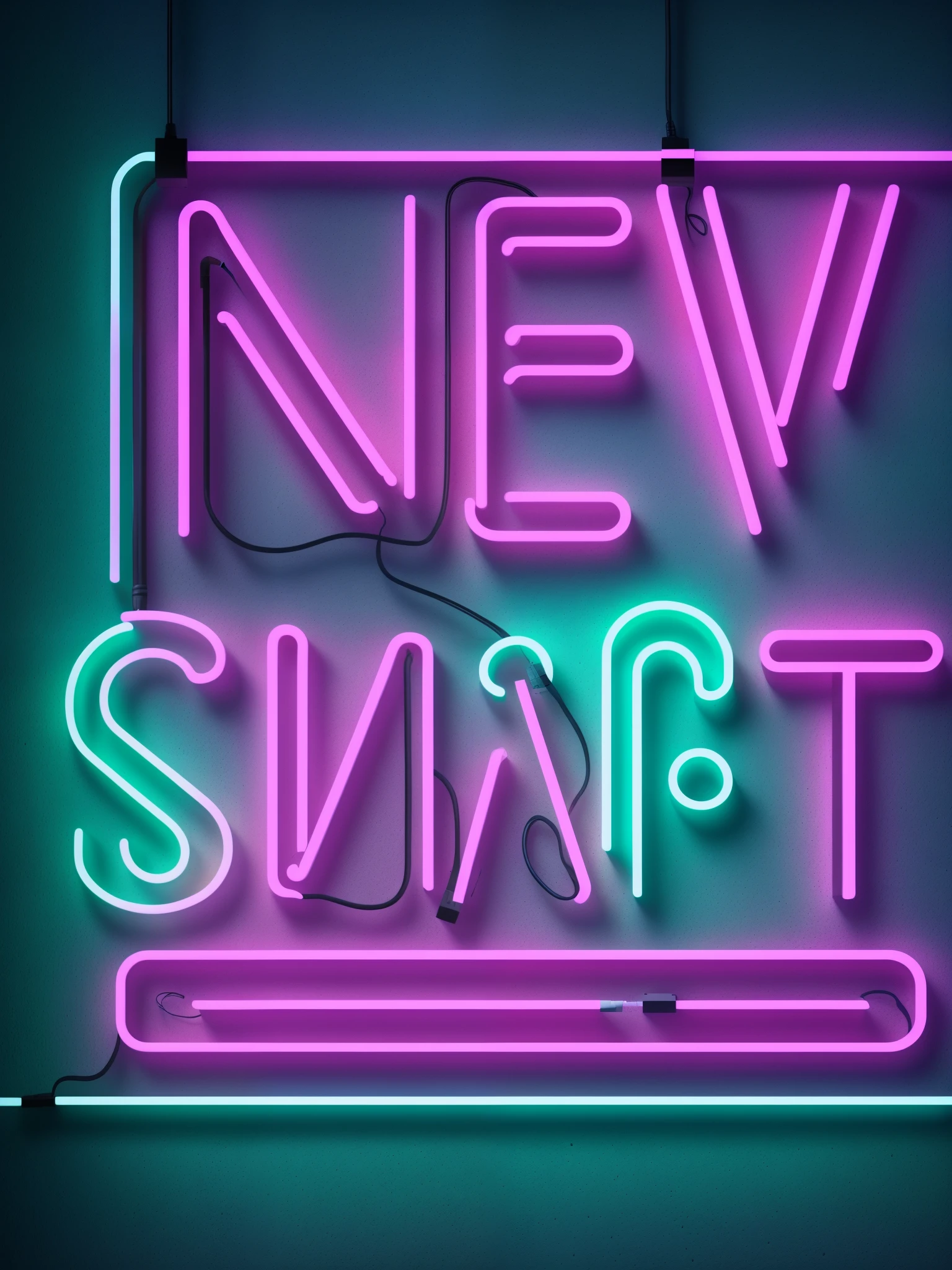Please create a neon light advertisement in English font, 4K, realistic, with the text: NEW SMART --auto --s2