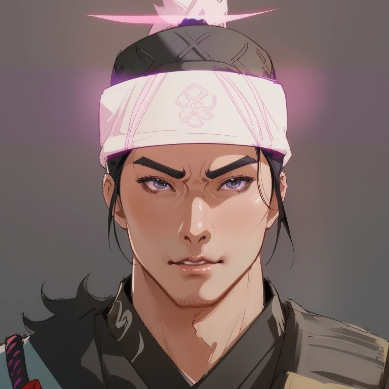 there is a pretty man with a black straw hat, anime character, 8k, anime style, close up character, character close up, portrait of a samurai, ninja warrior, anime character, character close-up, attractive anime face, unreal engine character art, male character, k pop,