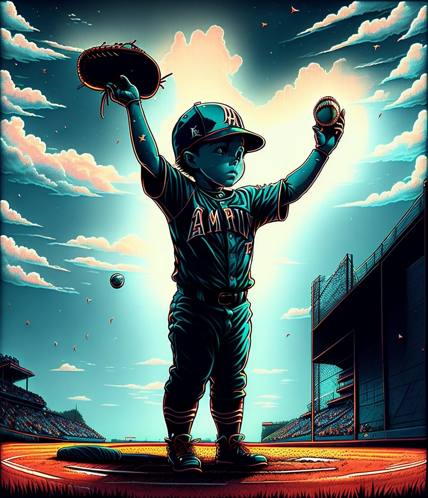 Make an American ??? catching a baseball