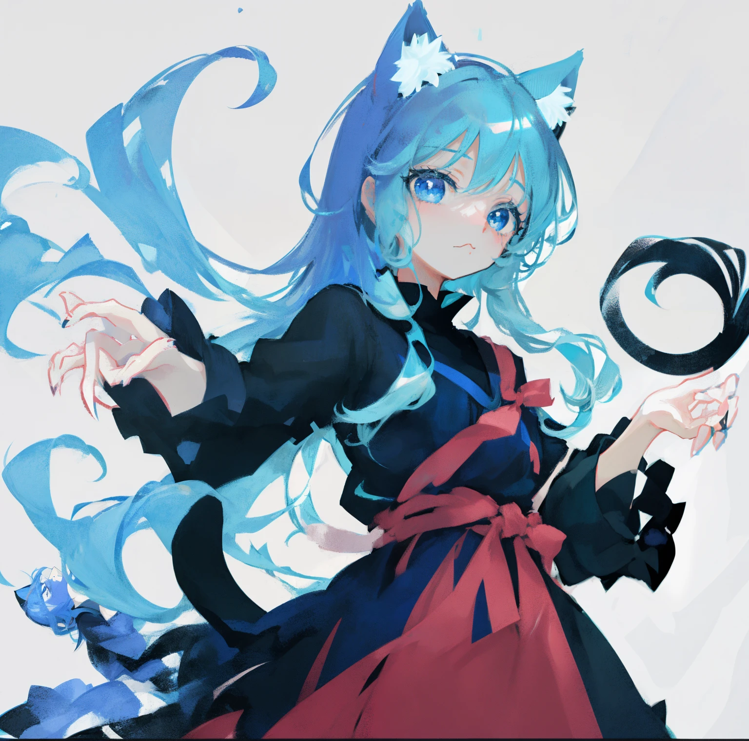 anime girl with blue hair and black dress with cat ears, anime girl with cat ears, cute anime catgirl, anime catgirl, anime moe artstyle, very beautiful anime cat girl, beautiful anime catgirl, anime cat, (anime girl), anime style 4 k, digital anime art!!, anime style. 8k, girl with cat ears, anime artstyle