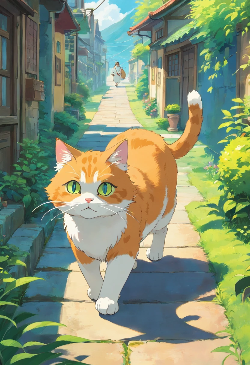 cat walking sideways