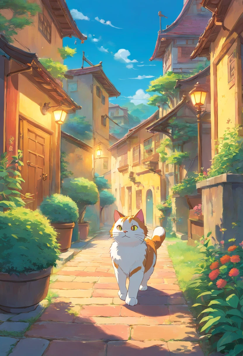 cat walking sideways