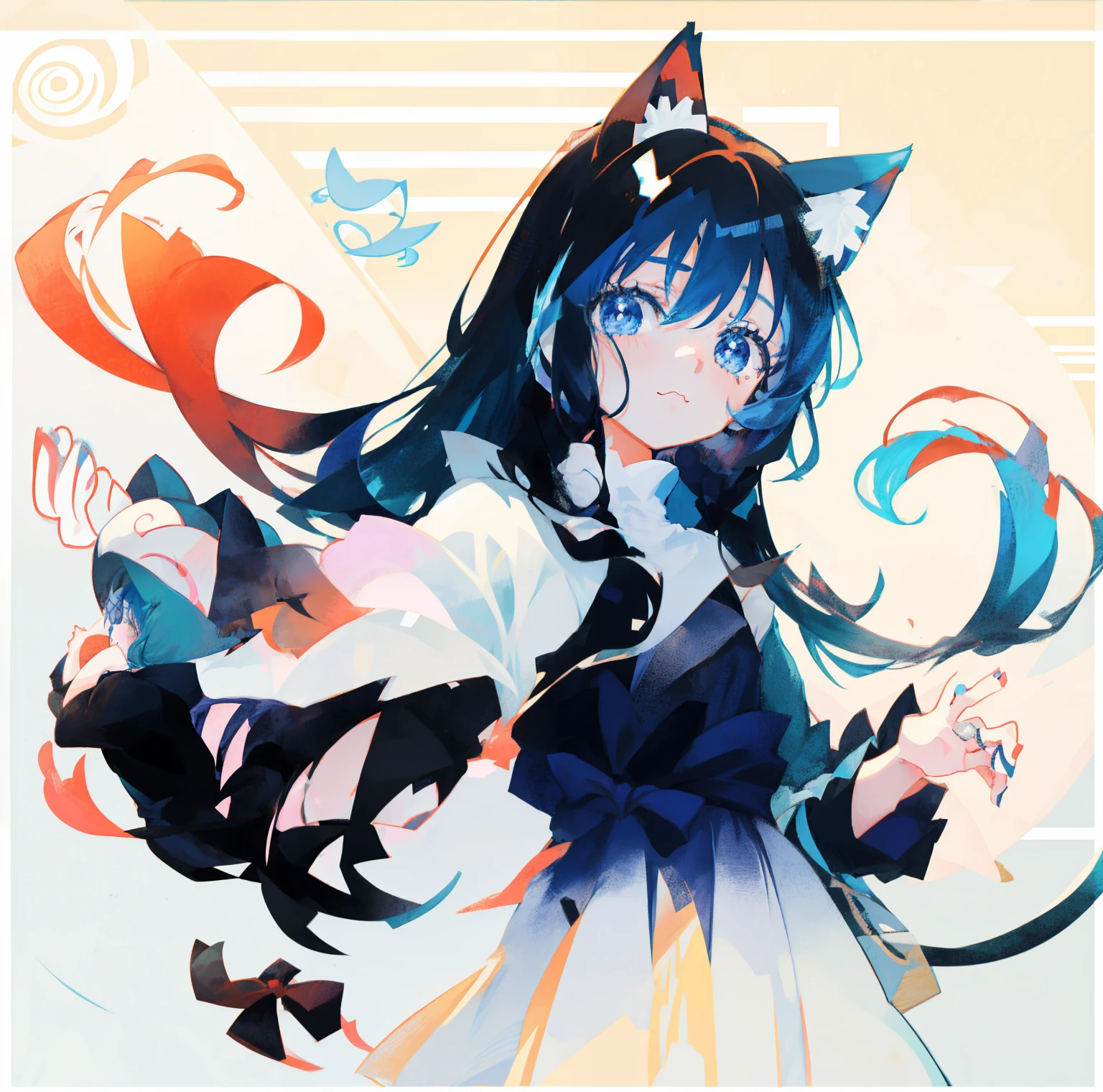 anime girl with blue hair and black dress with cat ears, anime girl with cat ears, cute anime catgirl, anime catgirl, anime moe artstyle, very beautiful anime cat girl, beautiful anime catgirl, anime cat, (anime girl), anime style 4 k, digital anime art!!, anime style. 8k, girl with cat ears, anime artstyle