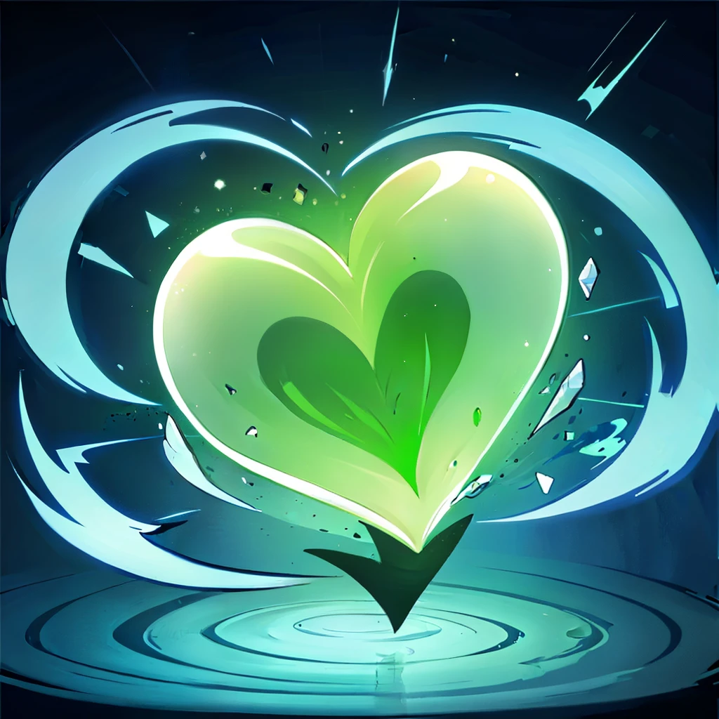 Three heart shapes of different sizes，tmasterpiece、top-quality、Best quality at best、offcial art、Beauty and aesthetics：1.2、8K、Best quality at best、tmasterpiece：1.2、Game Icon Institute、Skill icon、green color，healing skills