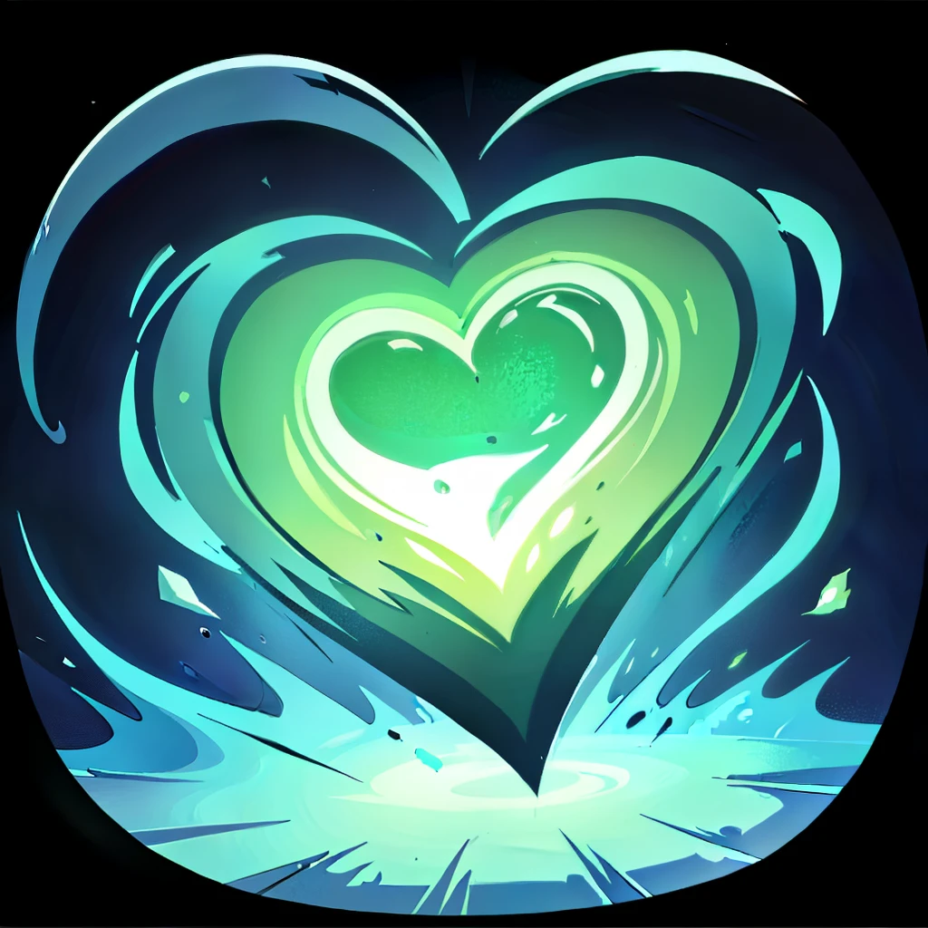 heart-shaped，tmasterpiece、top-quality、Best quality at best、offcial art、Beauty and aesthetics：1.2、8K、Best quality at best、tmasterpiece：1.2、Game Icon Institute、Skill icon、green color，healing skills