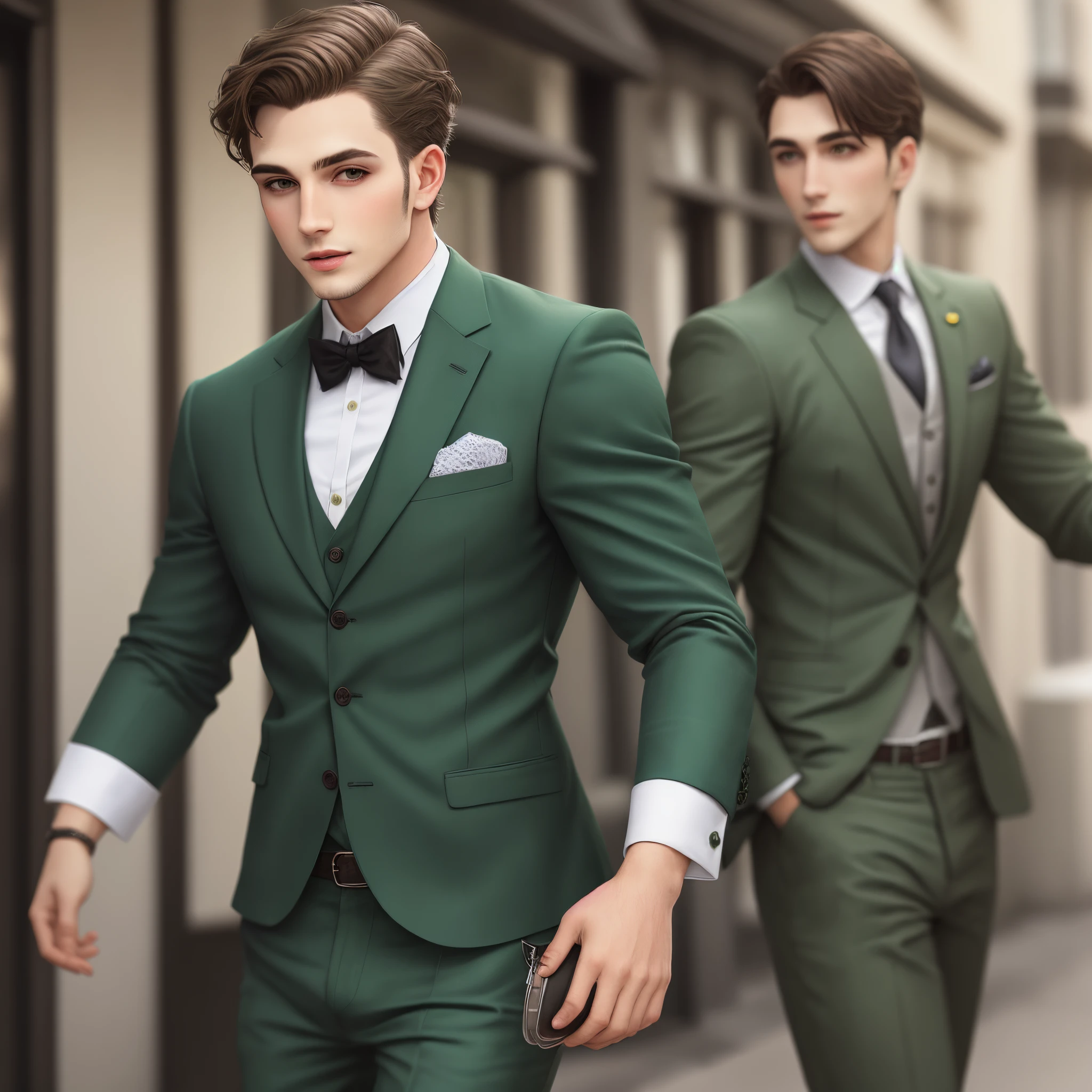 Green and dressed-up man