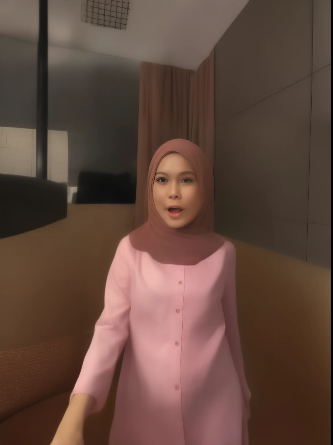 PREGNANT HIJAB MALAY GIRL,, IMF as a good Guy, TECHNOLGY, AI, futuristic, blockchain, International Monetary Fund, (MATRIX WORLD), ((look In front at the camera and open your mouth)).