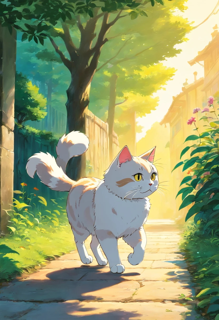 cat walking side view