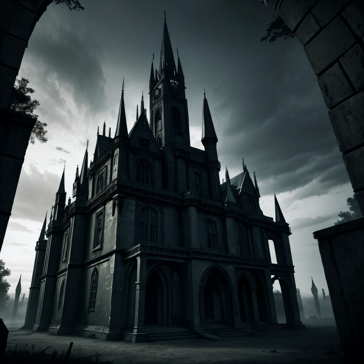 Dark and gothic castle prison scary atmosphere