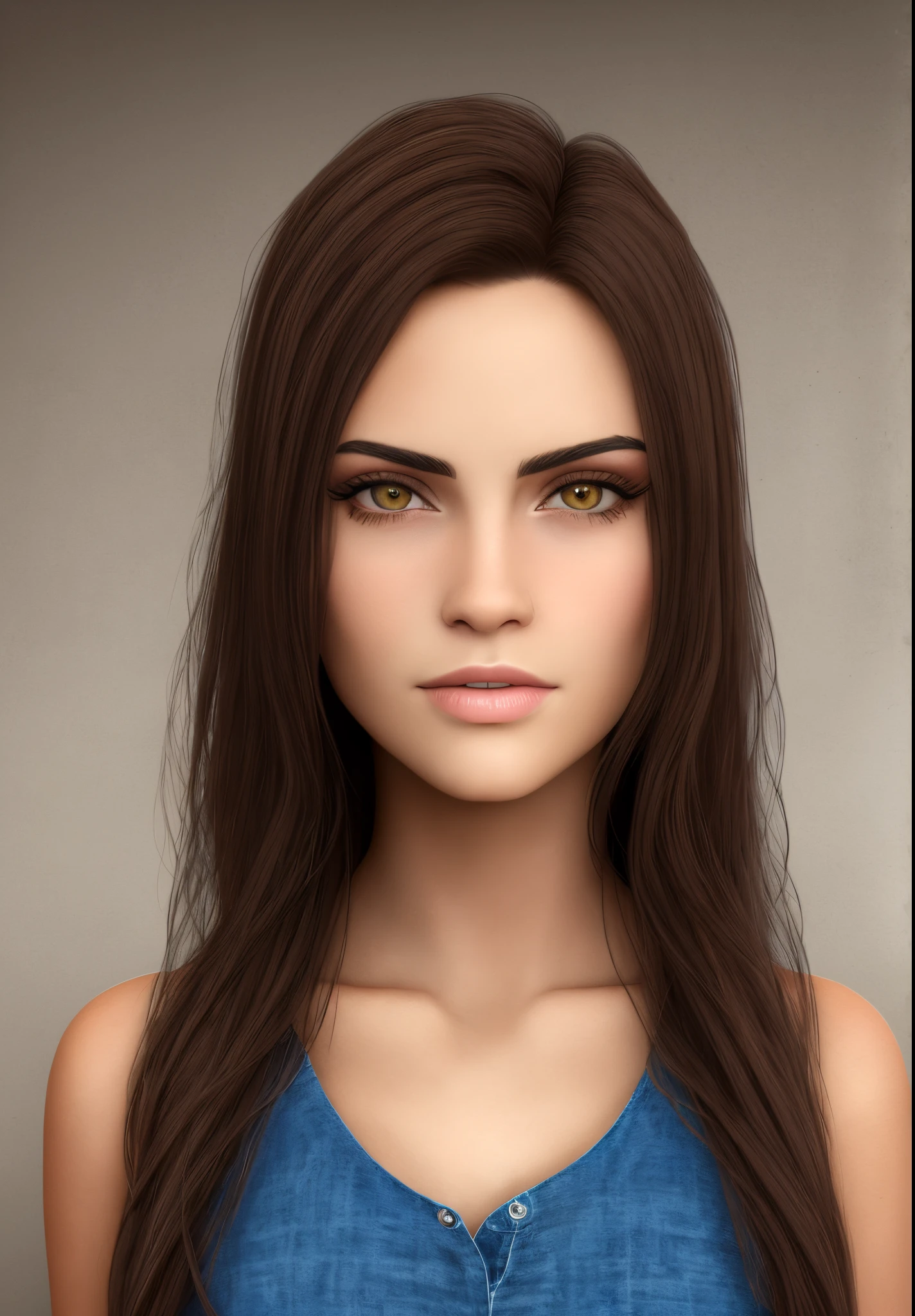 realistic brunette albanian