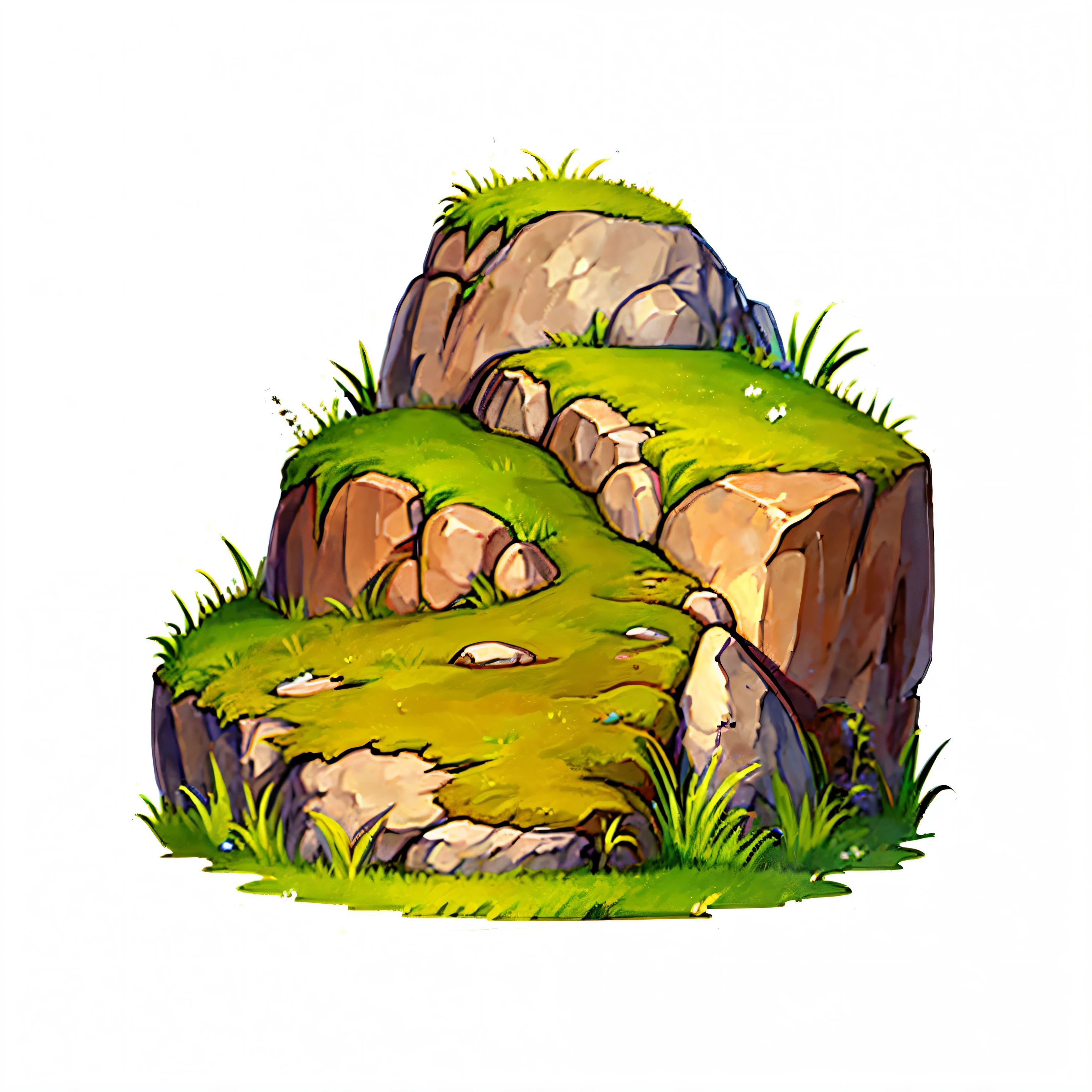 icon of grassy terrain,white background