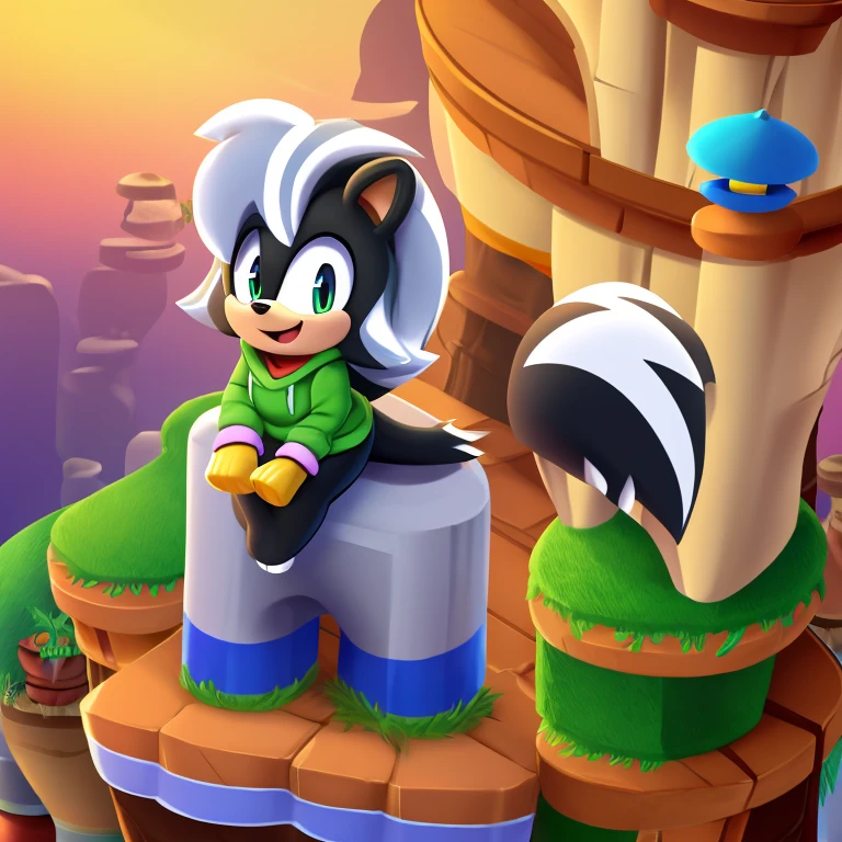 Mobian Skunk, (((shortstack))), ((in green hill zone))