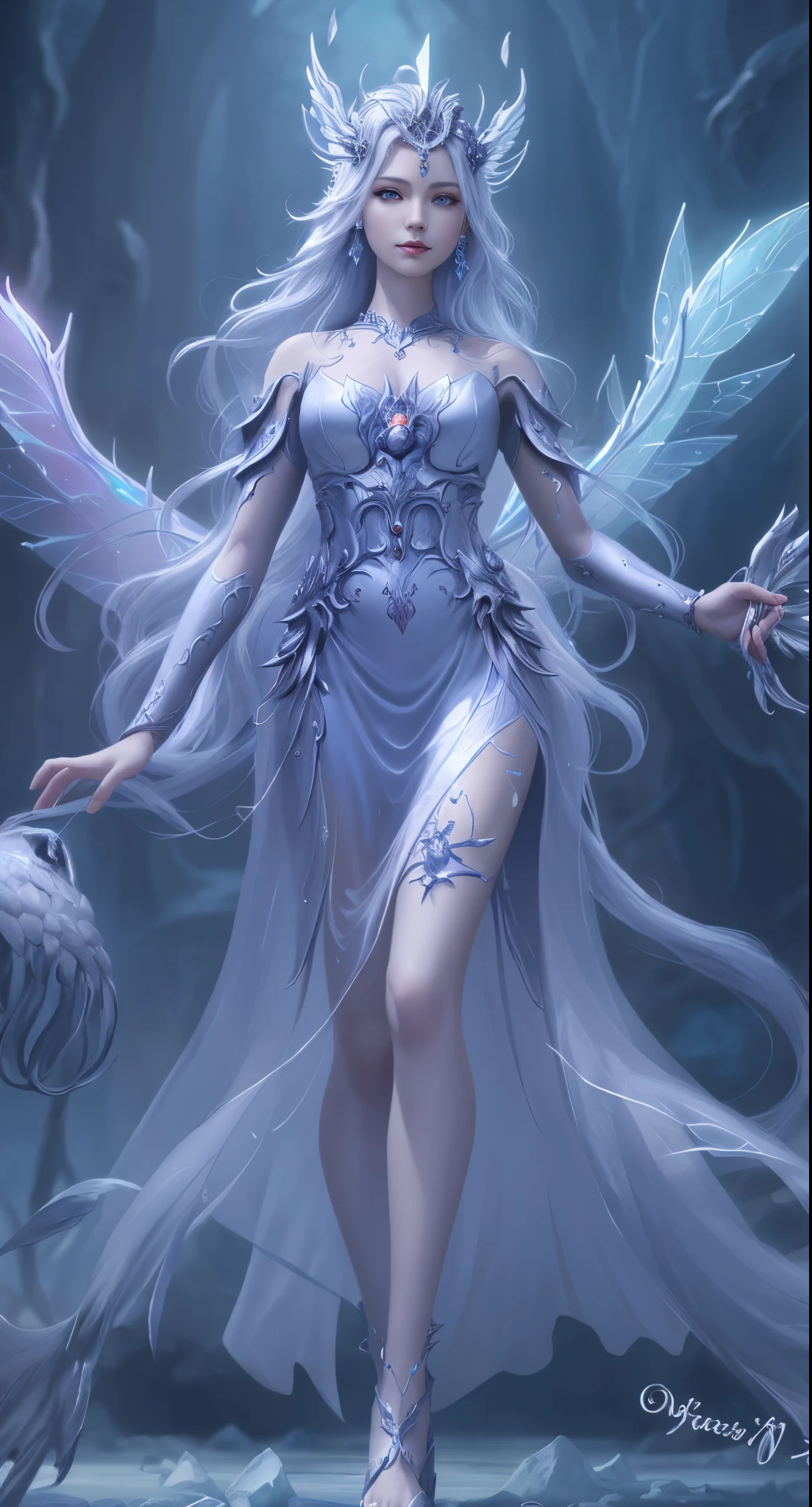 Close-up of a woman in a white dress with wings, beautiful fantasy art, detailed fantasy art, Astral Fairy, Ethereal fantasy, fantasy art style, 2. 5d CGI anime fantasy artwork, concept-art | Art germ, very beautiful fantasy art, High quality fantasy art, Epic fantasy art style HD, HD fantasy art, detailed fantasy digital art