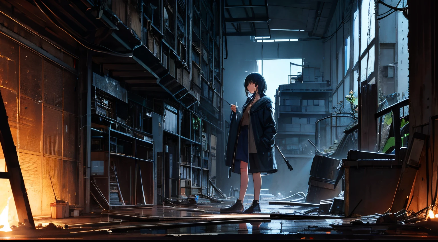 ruins、deep in the night、Factory ruins