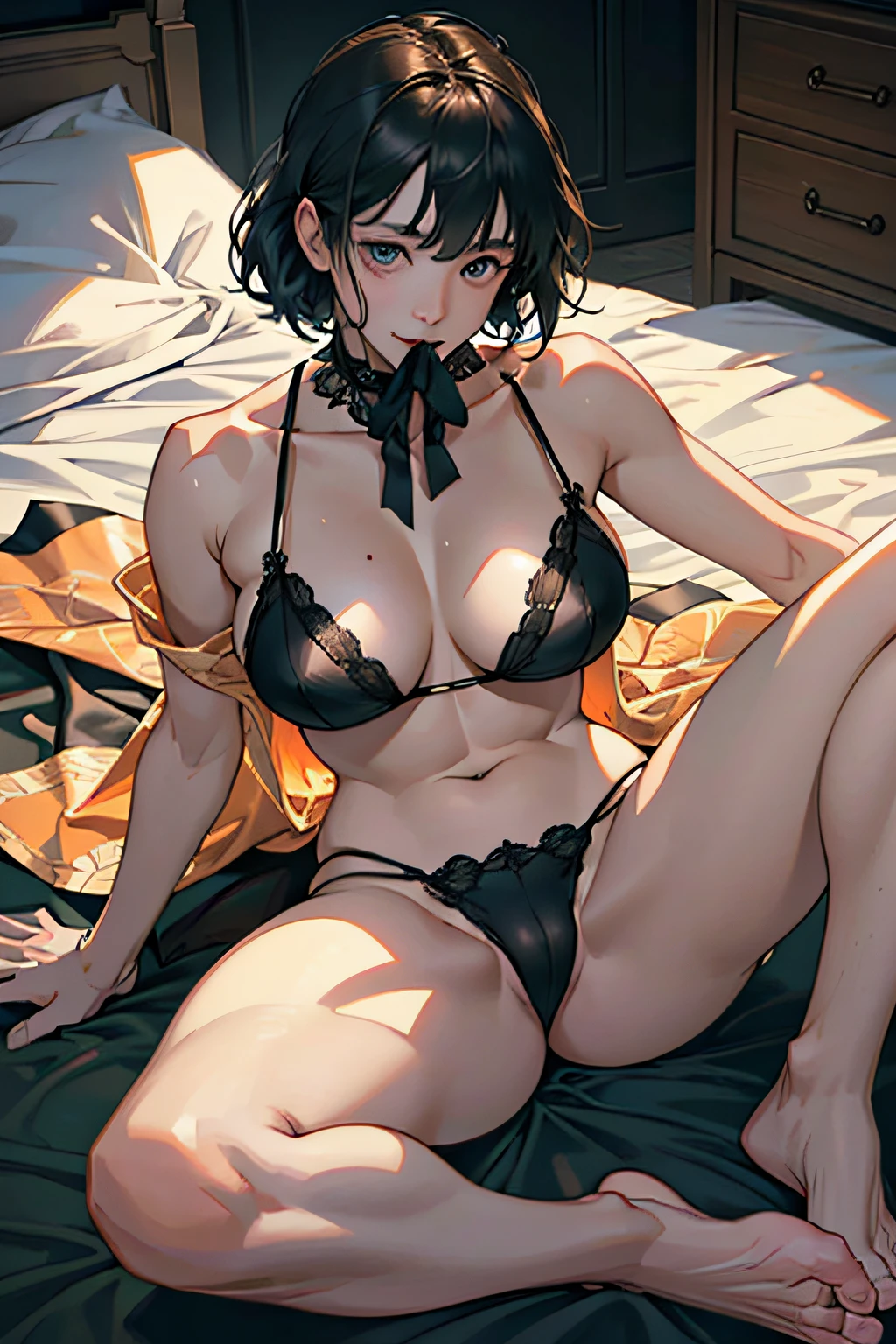 ((sitting with knees arised)),((on the beds)),((Open your legs:1.6)),((Photograph the whole body1.2))、Shot from above with a camera、Wearing a golden bikini、Skin Color,Nipple sheer, huge-breasted ,A smile, (8K, Raw photography, top-quality, masterpiece: 1.2), masterpiece, Super Detail, 超A high resolution, (Realistic and realistic photos: 1.37), high-definition RAW color photography, extremely delicate and beautiful, ighly detailed, 8K Picture Wallpaper, astonishing, detaileds, extremely detailed eye, highlydetailed skin, extremely detailed fingers, highly detailed nose, highly detail mouth, perfect anatomia, The upper part of the body, a wet body, Sheer feeling、Transparency、乃木坂アイドル、韓国アイドル、hposing Gravure Idol、女優