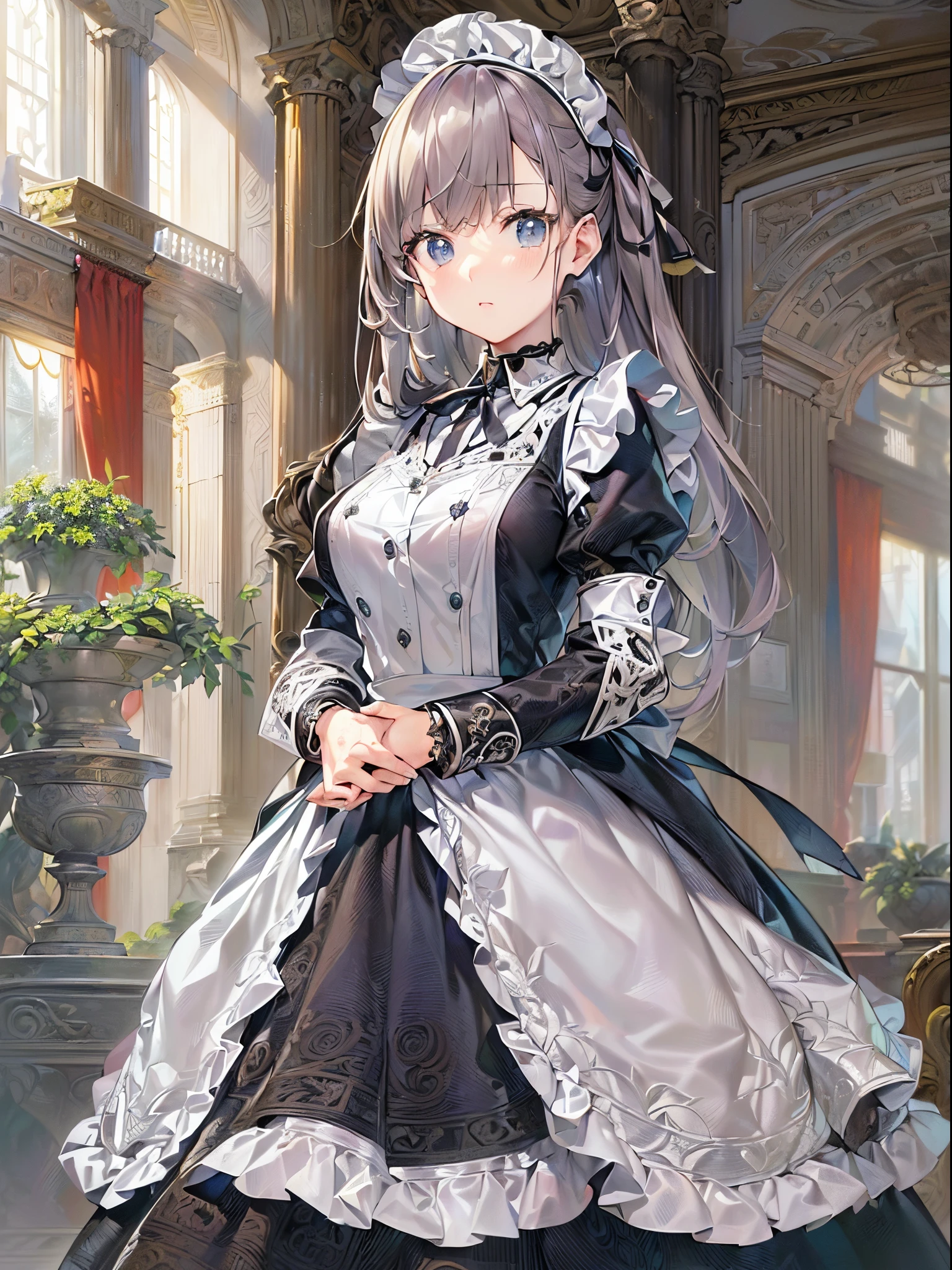 ((Finest quality)),(超A high resolution),(ultra-detailliert),(Meticulous portrayal),((Best Anime)),(Finest works of art),(Ultra-Precision Art),(The art of astounding depiction,Overwhelming depiction:1.5),(intricate and detailed art:1.6), (Hostess:1.5),(Maids:1.5),Master-detail relationship:1.5, Dignified, change of clothes:1.5, Luxurious costume room:1.3