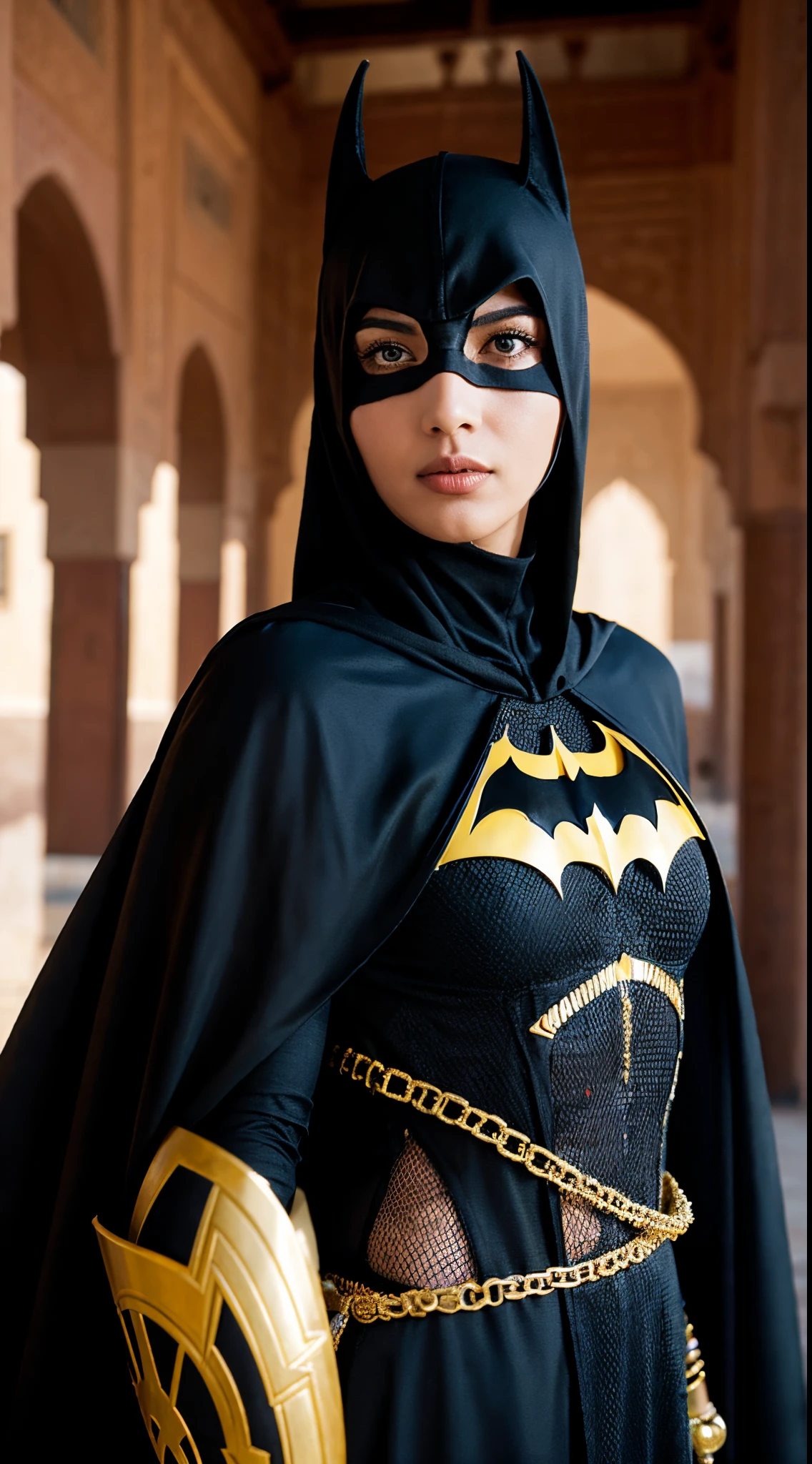 Realistic Moroccan batman style in somewhere in Casablanca city in Morocco