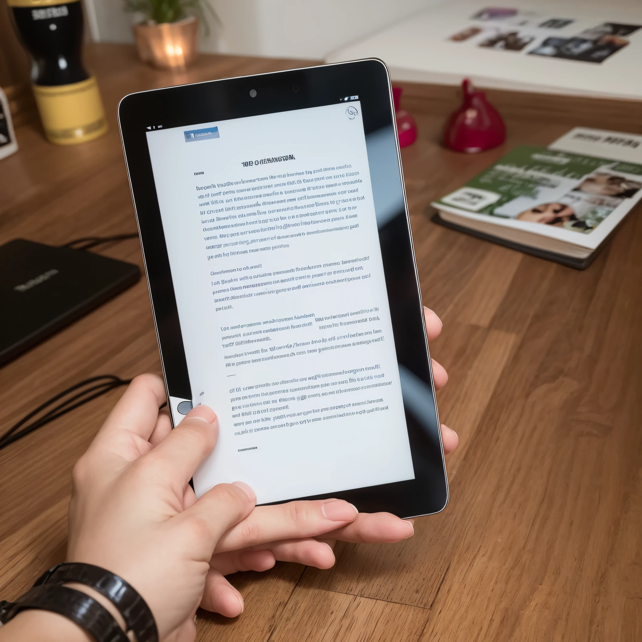 Foto realista de un poeta que plasma en su tablet los mejores sentimientos y emociones frente a su realidad vital. It exposes itself to criticism from its avid readers.