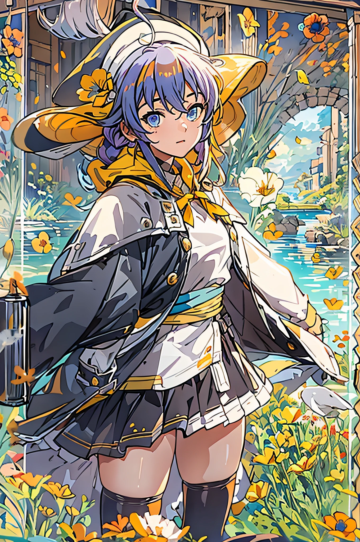 roxy (best quality, ultra-detailed) stands in front of a mushuko tensei with her mouth wide open, set against a detailed background of a majestic castle. The scene is bathed in a beautiful blue theme, with the castle illuminated by soft moonlight. The castle's architecture is intricate, showcasing towering spires, grand archways, and delicate carvings. The sky above is filled with stars, twinkling and adding to the magical ambiance. Roxy is portrayed with stunning attention to detail, with her eyes full of life and mischief, and her lips captured in a state of awe. Her expression reflects a sense of wonder as she gazes upon the castle, captivated by its magnificence. The entire image exudes an atmosphere of fantasy and adventure, with the blend of rich blue hues creating a sense of tranquility and enchantment.