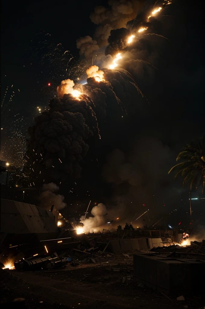 generate massive trench battle, the camera is far away watching the battle, soldiers charging at eachother and gunfire everywhere, explosions everywher