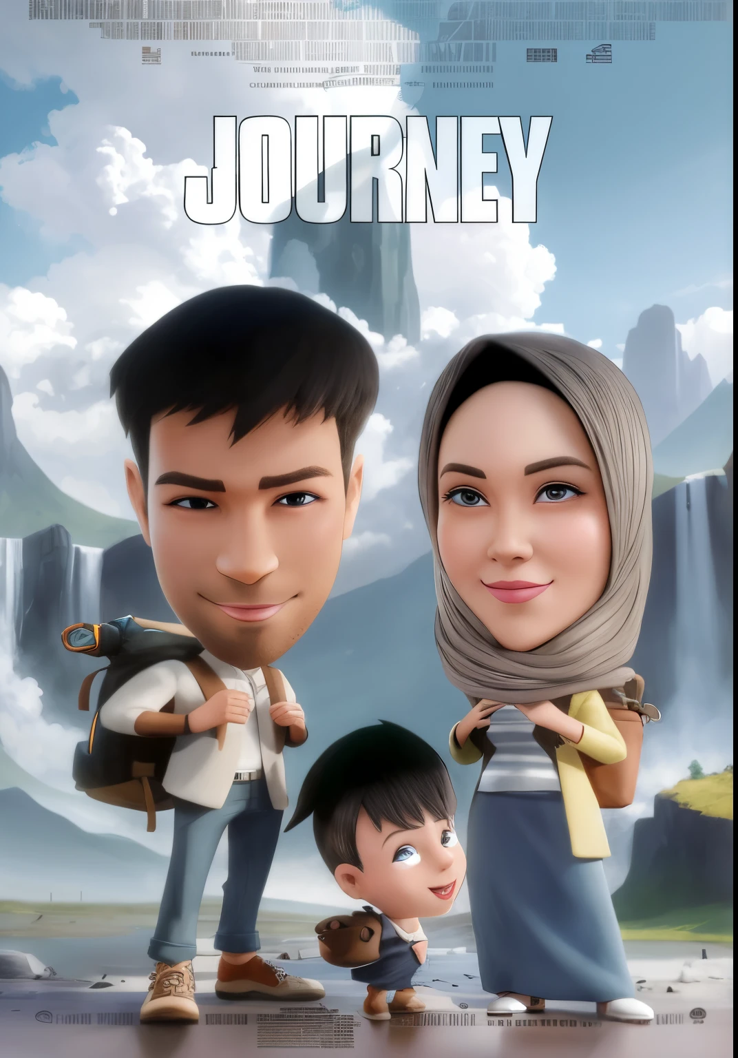 a close up of a cartoon character of a man and a woman, midjourney!, journey, inspired by JoWOnder, the journey of life, midjourney, in style of midjourney, official fanart, 3 d cartoon, realism artstyle, in cartoon style, digital art cartoon, photorealistic!!!!!!! art style, cartoon digital art, cartoon digital painting, potrait