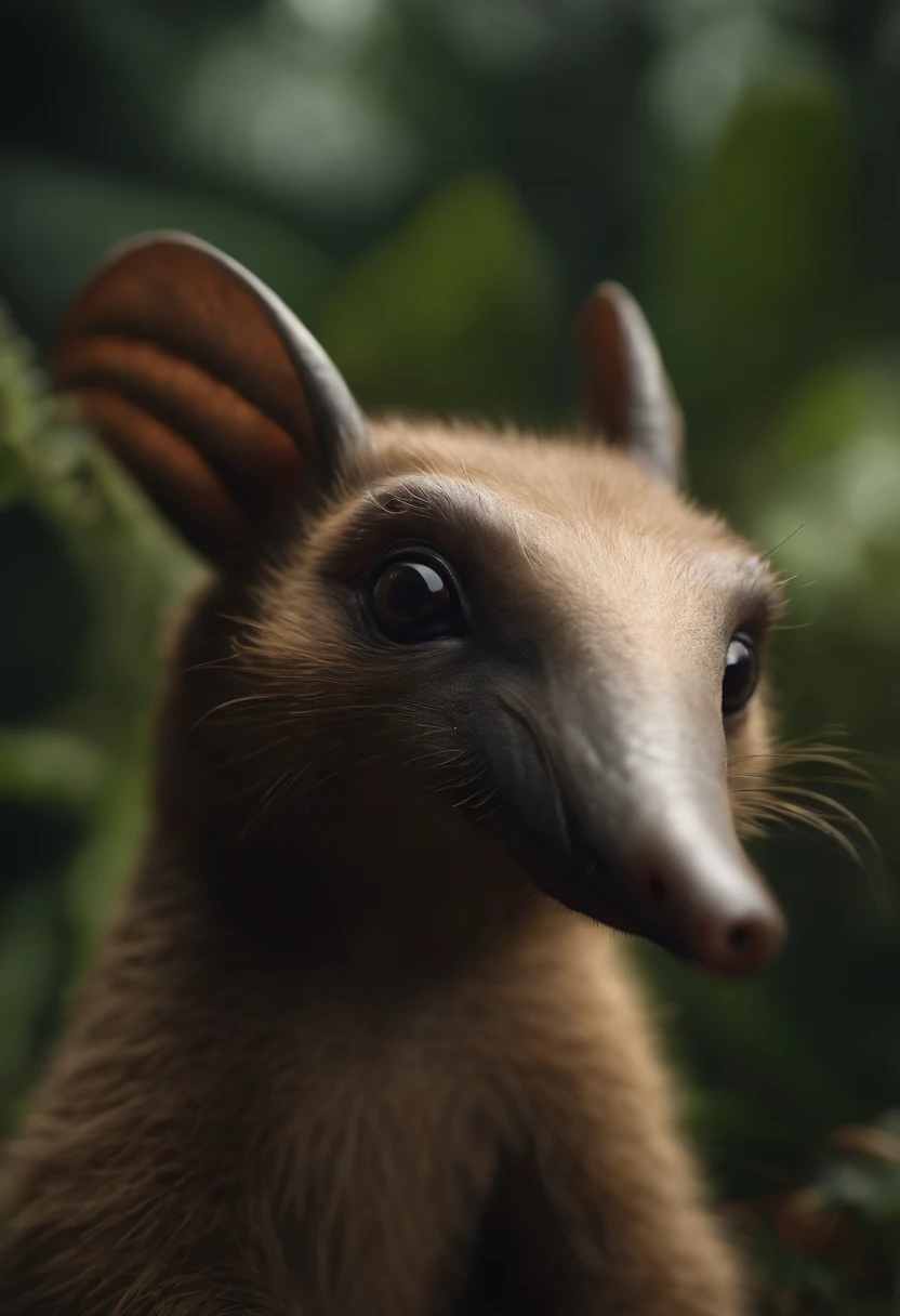(CBZBB:1.25), ((gremlin-like anteater)),Zhkute, Small, baby, Beautiful, Fantasy art, deviant art, trending artstation, Digital Art, Detailed, Realistic, humanoid, character, tiny, Cinematic shot, cinematic portrait of an anteater style gremlin, cute character, looks like an anteater,真实感, Realism, tmasterpiece, Brad Jongsan walks in the jungle (Night of the Fireflies), (higly detailed: 1 1), rough face, natural skin, hiquality, NSFW, pretty eyes, (Detailed face and eyes), (s face: 1 2), tumult, Complementary, real-photo, ..PSD, Lightweight Film Photography, sharp-focus, contrast lighting, Detail Skin, high resolution 8k, Crazy detailing, Realistic, professional photo of a, 8K UHD, dslr, soft light, hiquality, film grains, Fujifilm XT3