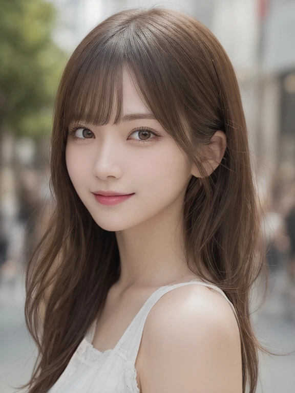 masutepiece, Best Quality, Illustration, Ultra-detailed, finely detail, hight resolution, 8K Wallpaper, Perfect dynamic composition, Beautiful detailed eyes, Women's Fashion Summer,Medium Hair, Natural Color Lip, Bold sexy poses,Smile,Harajuku、20 years girl、Cute、 Brass Strap Display