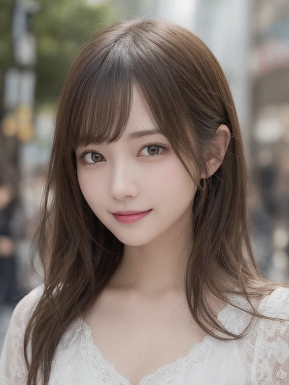 masutepiece, Best Quality, Illustration, Ultra-detailed, finely detail, hight resolution, 8K Wallpaper, Perfect dynamic composition, Beautiful detailed eyes, Women's Fashion Summer,Medium Hair, Natural Color Lip, Bold sexy poses,Smile,Harajuku、20 years girl、Cute、 Brass Strap Display