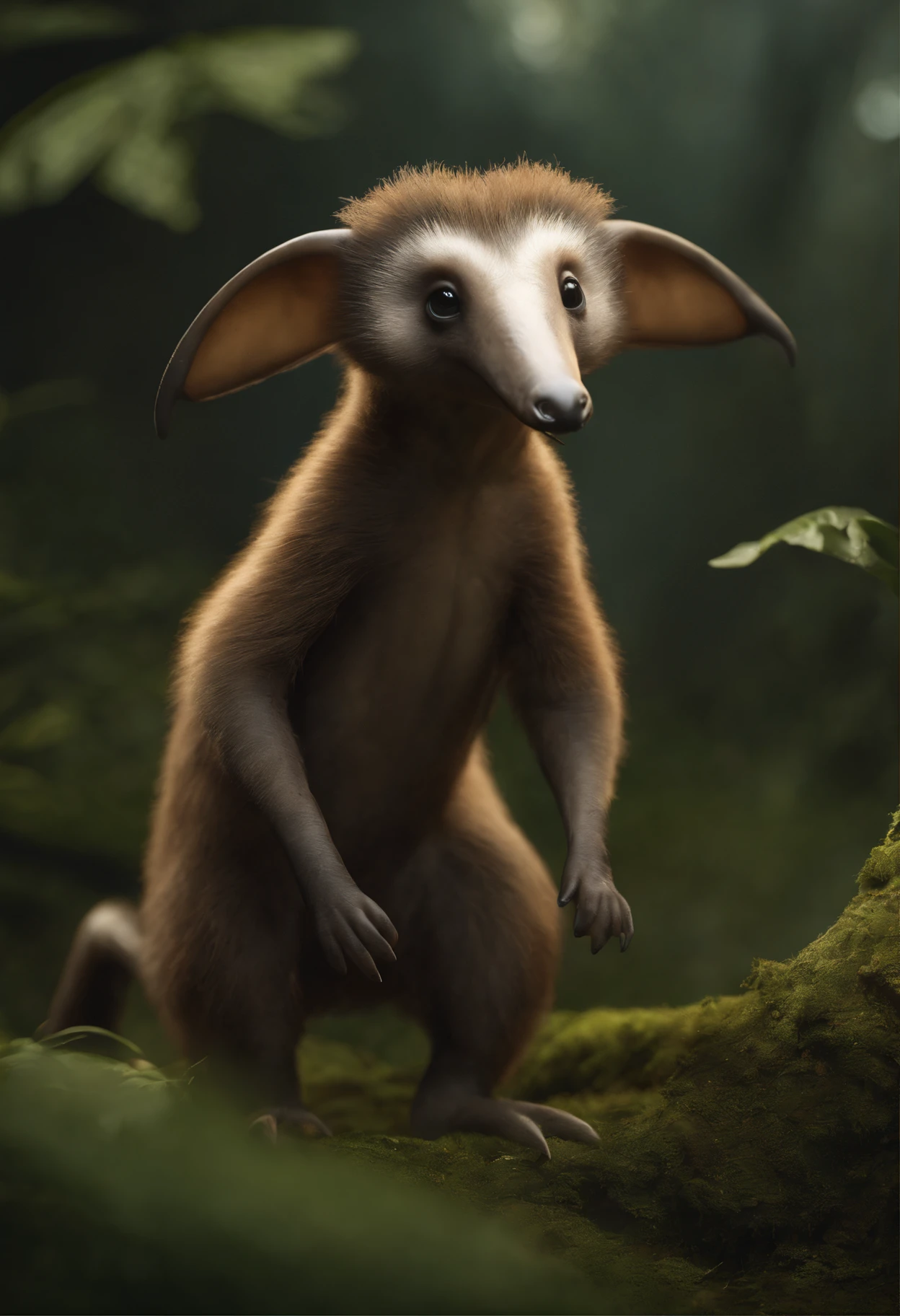 (CBZBB:1.25), ((gremlin-like anteater)), large ears, trunk-shaped nose, standing in a clearing under a spreading oak tree, Zhkute, , Beautiful, Fantasy art, deviant art, trending artstation, Digital Art, Detailed, Realistic, humanoid, character, tiny, Cinematic shot, cinematic portrait of an anteater style gremlin, cute character, looks like an anteater,真实感, Realism, tmasterpiece, Brad Jongsan walks in the jungle (Night of the Fireflies), (higly detailed: 1 1), rough face, natural skin, hiquality, NSFW, pretty eyes, (Detailed face and eyes), (s face: 1 2), tumult, Complementary, real-photo, ...PSD, Lightweight Film Photography, sharp-focus, contrast lighting, Detail Skin, high resolution 8k, Crazy detailing, Realistic, professional photo of a, 8K UHD, dslr, soft light, hiquality, film grains, Fujifilm XT3