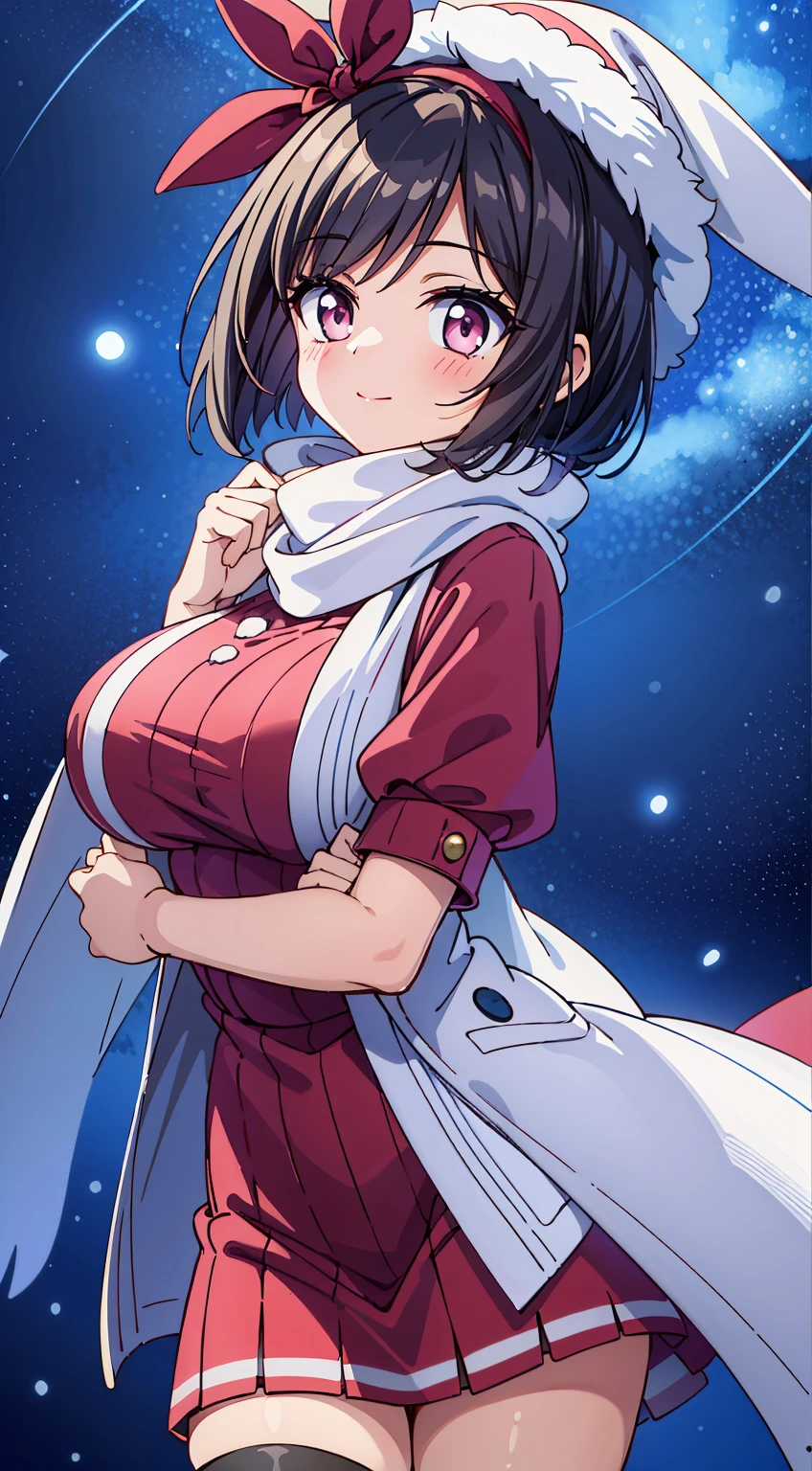 (Cute illustration:1,2),(Absurd realistic structure details),(High resolution complex and detailed text quality),(High-resolution microstructure、High poly 3 boobs boobs boobs boobs boobs D rendering correction),Methods of geometry,Careful explanatory anatomy, 

BREAK,



1 beautiful girl, (17 years old girl), Very detailed, colourfull, highest details, 1 beautiful girl, Solo,(Cute:1.5),(Chibi:0.8), (kawaii:1.5),(Lori:0.5),(girl, Cute, Cheerful, Loli face, slightly bulging chest),(A dark-haired,Disheveled short bob,tareme,Pink eyes:1.55),(sano,A smile,Bad face:1.2), (White rabbit ear headband:1.2),Shiny skin,Clear skin, Beautiful skin,(best quality face),(Top quality glowing eyes), (Doya face,brave face:1.45),BREAK is BREAK santa costume, red dress, hat
BREAK
vertical striped knit, (knit scarf:1.4), sweater, ribbed sweater, mini skirts, tight dress, black thighhighs
BREAK
night, starry sky, in to the sky, flying, present box, snow, snowing, snowflakes BREAK,wakame,wakame,wakame,(Dynamic Angle:1.4), 

BREAK,(Blurry background:1.3),(absurderes, hight resolution, Super Detail Art),cel shading,Clear Color, Lonely optical effect, Beautiful pictures, Bright glow, mystic atmosphere,(Close-up of girl:1.1), Mystical light particle effect,manga influence, clean line drawings,