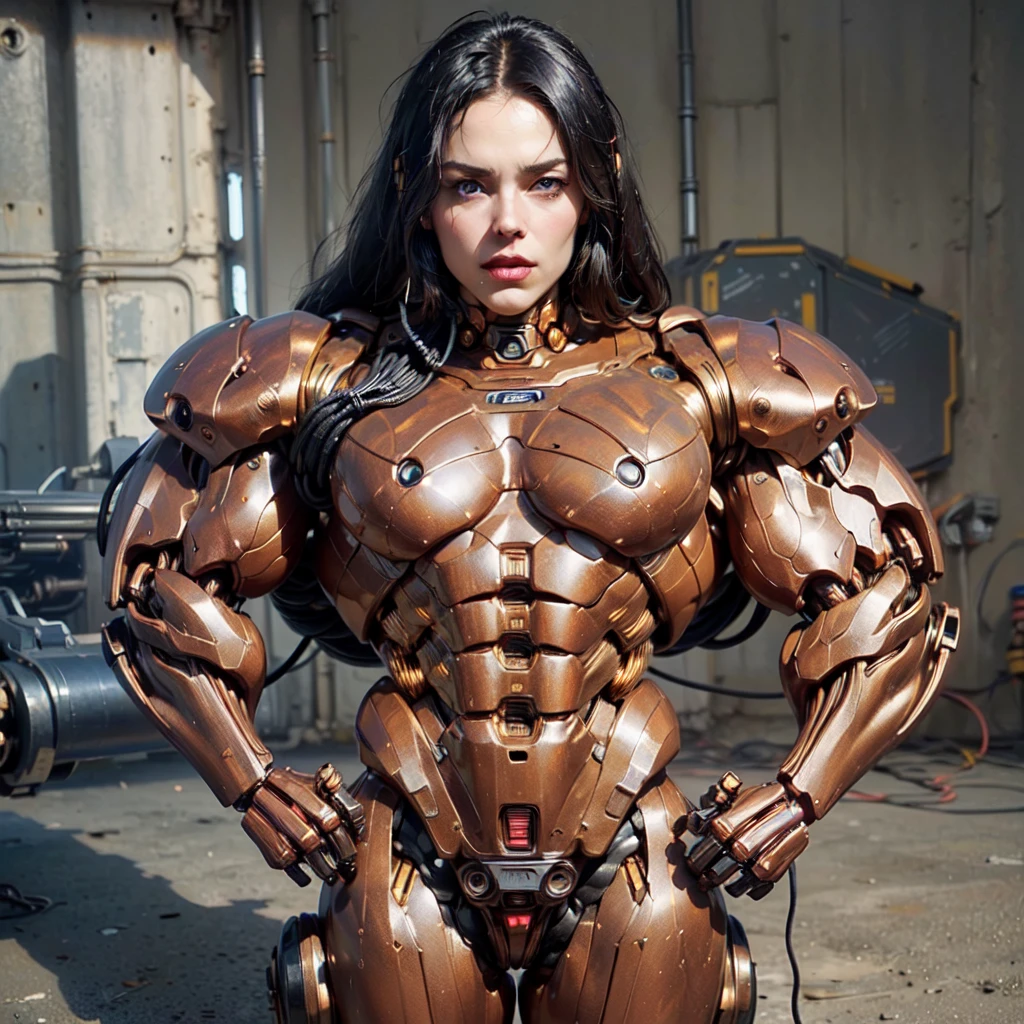 (beautiful female sex droid:1.5), (robotic mechanical physique:1.5), (1 super muscular cyborg demoness:1.5), (covered in cables and mechanical muscles:1.5), (android muscular anatomy:1.5), (perfect fingers:1.25),(8k, RAW photo, photorealistic:1.25), sci fi atmosphere, futuristic technopia, alien landscape,