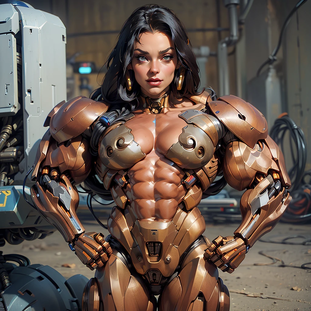 (beautiful female sex droid:1.5), (robotic mechanical physique:1.5), (1 super muscular cyborg demoness:1.5), (covered in cables and mechanical muscles:1.5), (android muscular anatomy:1.5), (perfect fingers:1.25),(8k, RAW photo, photorealistic:1.25), sci fi atmosphere, futuristic technopia, alien landscape,
