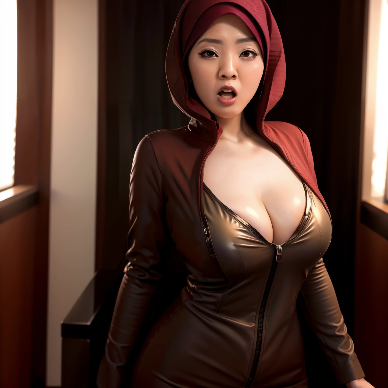 HIJAB MALAY GIRL,, IMF as a good Guy, TECHNOLGY, AI, futuristic, blockchain, International Monetary Fund, (MATRIX WORLD), ((look In front at the camera and open your mouth)).