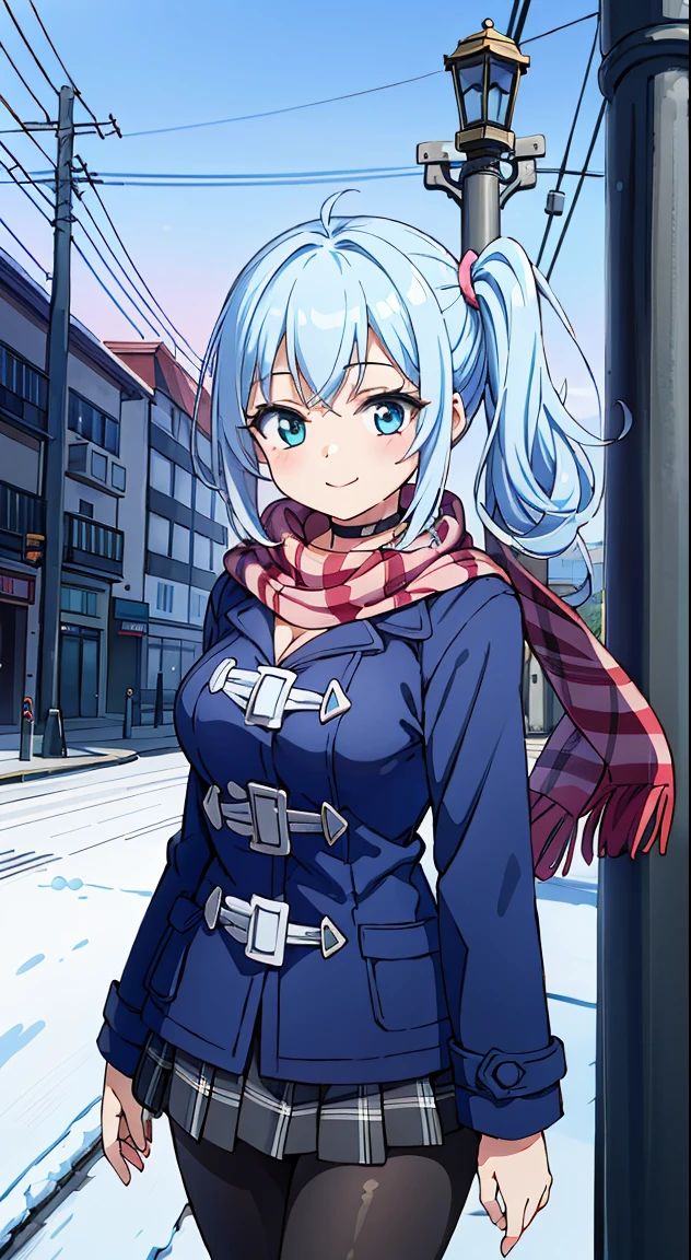 masutepiece,Best Quality,(Absurd realistic structure details),(High resolution complex and detailed text quality),(High-resolution microstructure、High poly 3 boobs D rendering correction),Methods of geometry,Careful explanatory anatomy, 

BREAK,



1 beautiful girl, 1 person,Solo,(Cute:1.5),(Chibi:0.6),(kawaii:1.5),(Lori:0.5),(17 years old girl),Very detailed,colourfull,highest details,Clear skin,Beautiful skin,Shy,Very detailed,colourfull,highest details,Clear skin,Beautiful skin,Shy skin,1 beautiful girl,{Heterochromia,blue eyess,verd s eyes:1.9},star eye silhouette, BREAK,(pale blue hair, Medium length:1.4),(Side Ponytail,A little curly hair,Single-sided twisted blade,Princess Cut:1.3),(cleavage of the breast,Large breasts,Beautiful , gleaming skin,Clear skin, Beautiful skin,(best quality face),(Top quality glowing eyes), (The best smile,Doya face:1.45), BREAK is BREAK (dark-navy theme:1.3), (Wear a dark-navy duffel coat over school uniform and exposed only skirt-hem:1.4), (black and white plaid-pattern pleated skirt:1.1), ((dark-brown pantyhose, loafers):1.2), 
BREAK (pink theme:1.3), (plaid-pattern knitted pink scarf:1.4),


BREAK,(day), a closed mouth,(architecture, building, Choker, city, Cityscape, Outdoors, building, city,lamp post, Power lines, scarf, skyporn, Snow, Solo, utility pole, Winters:1.55), Waterfall,depth of fields,

 BREAK,wakame,wakame,wakame,(Cowboy Shot:1.4), 

BREAK,(Blurry background:1.3),(absurderes, hight resolution, Super Detail Art),cel shading,Clear Color, Lonely optical effect, Beautiful pictures, Bright glow, mystic atmosphere,(Close-up of girl:1.1), Mystical light particle effect,manga influence, clean line drawings,