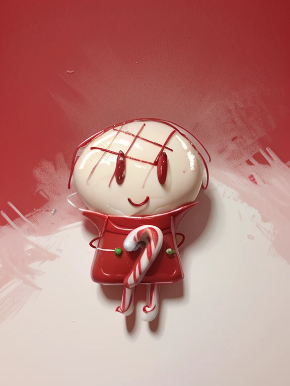 Smiling Polo Anpanman holding candy cane