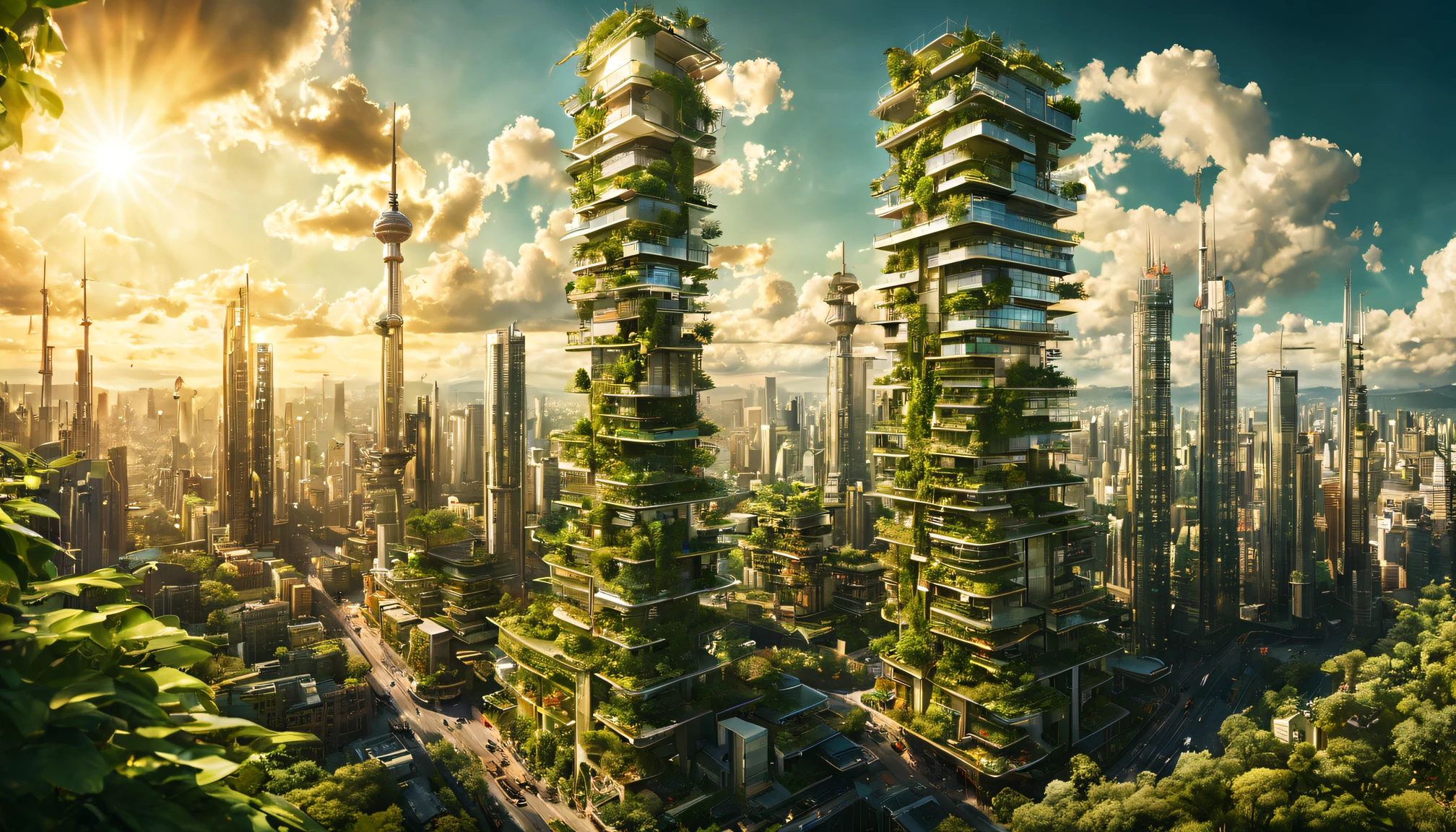 (Masterpiece, top quality, best quality, official art, beautiful and aesthetic:1.2), wide shot, panoramic, focused shot, ecological, vision, innovation, solarpunk place of worship modern building, solarpunk theme, Avant Garde architecture, (epic composition, epic proportion), shopping district, solar panel, clean city, dynamic lighting, bokeh, HD, UHD, 64K, ultra realistic, professional work, award winning, photography,