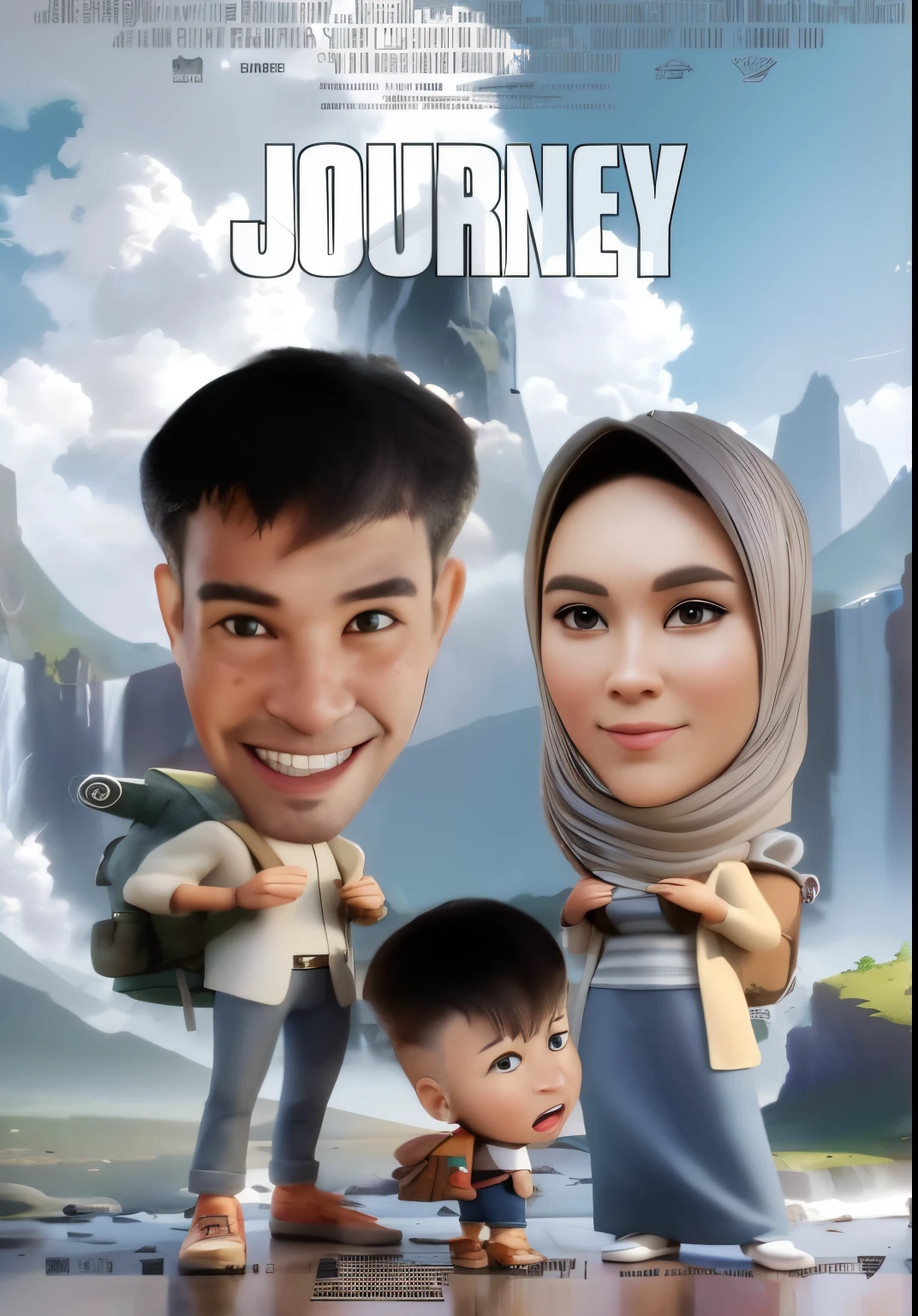 a close up of a cartoon character of a man and a woman, midjourney!, journey, inspired by JoWOnder, the journey of life, midjourney, in style of midjourney, official fanart, 3 d cartoon, realism artstyle, in cartoon style, digital art cartoon, photorealistic!!!!!!! art style, cartoon digital art, cartoon digital painting, potrait