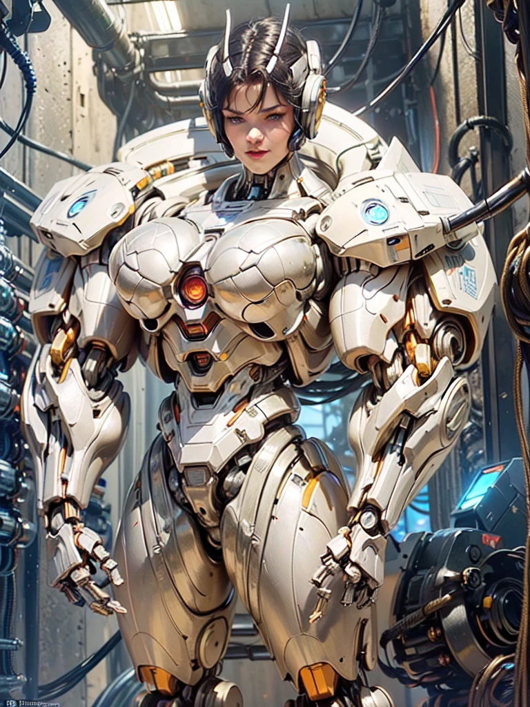 (beautiful female sex droid:1.5), (female mecha cyborg face:1.5), (covered in cables and mechanical muscles:1.5), (robotic mechanical physique:1.5), (1 super muscular cyborg demoness:1.5), (android muscular anatomy:1.5), (perfect fingers:1.25),(8k, RAW photo, photorealistic:1.25), sci fi atmosphere, futuristic technopia, alien landscape,