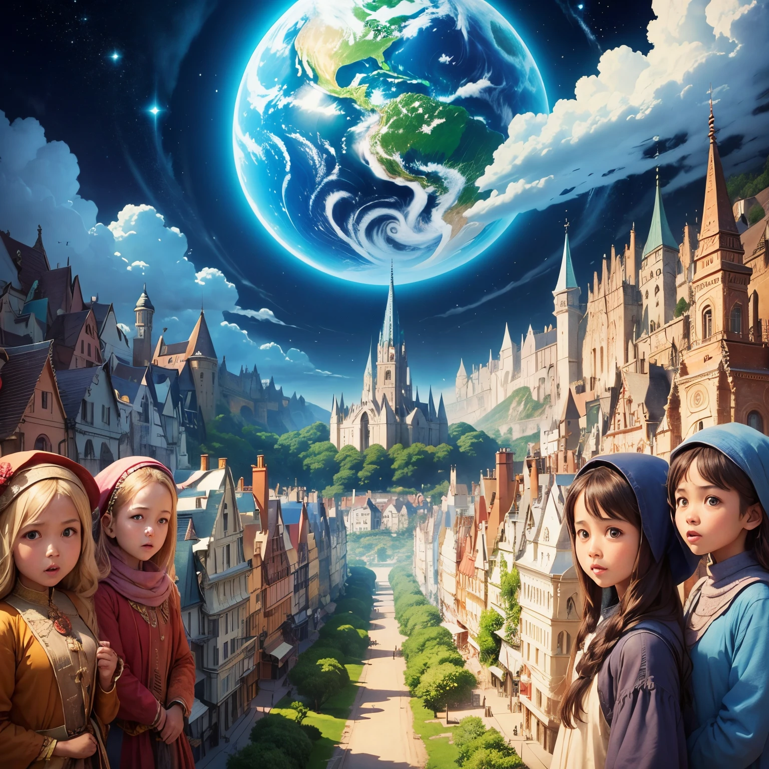 super high quality, everyone has the same face, the same clothes, the same rich and poor, a world without discrimination or jealousy, all the same size, all the same shape, all the same shaped houses, one fantastic world, a utopia