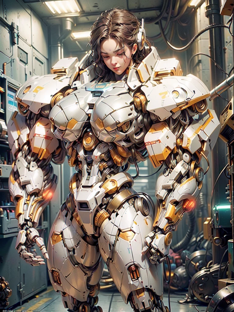 (beautiful female sex droid:1.5), (female mecha cyborg face:1.5), (covered in cables and mechanical muscles:1.5), (robotic mechanical physique:1.5), (1 super muscular cyborg demoness:1.5), (android muscular anatomy:1.5), (perfect fingers:1.25),(8k, RAW photo, photorealistic:1.25), sci fi atmosphere, futuristic technopia, alien landscape,