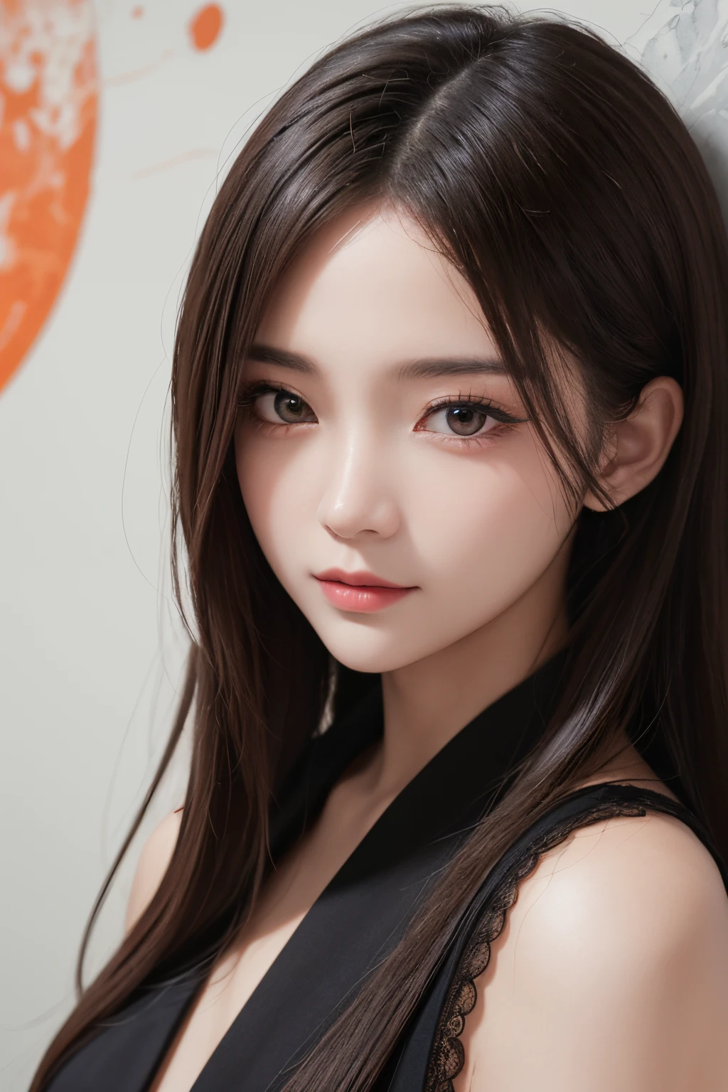 ​masterpiece, The highest image quality, hightquality, beautiful a girl, japanes, Japan girl, Popular Korean Makeup, detaileds, Swollen eyes, A detailed eye, Detailed skin, Beautiful skins, 超A high resolution, (现实:1.4), very extremely beautiful, Slightly younger face, Beautiful skins, slender, (A hyper-realistic), (illustratio), (hight resolution), (8K), (ighly detailed), (The best illustrations), (beautifully detailed eyes), (ultra-detailliert), (wall-paper), (详细的脸), looking at the viewers, finely detail、A detailed face、pureerosfaceace_v1、A smile、Looking straight ahead、Looking straight ahead、angle from waist up、photos realistic、Bright lighting、profetional lighting、bionde、length hair、Dark abandonment、Big Red Moon、Gorgeous red and black dress、A MILF、Kiss Shot