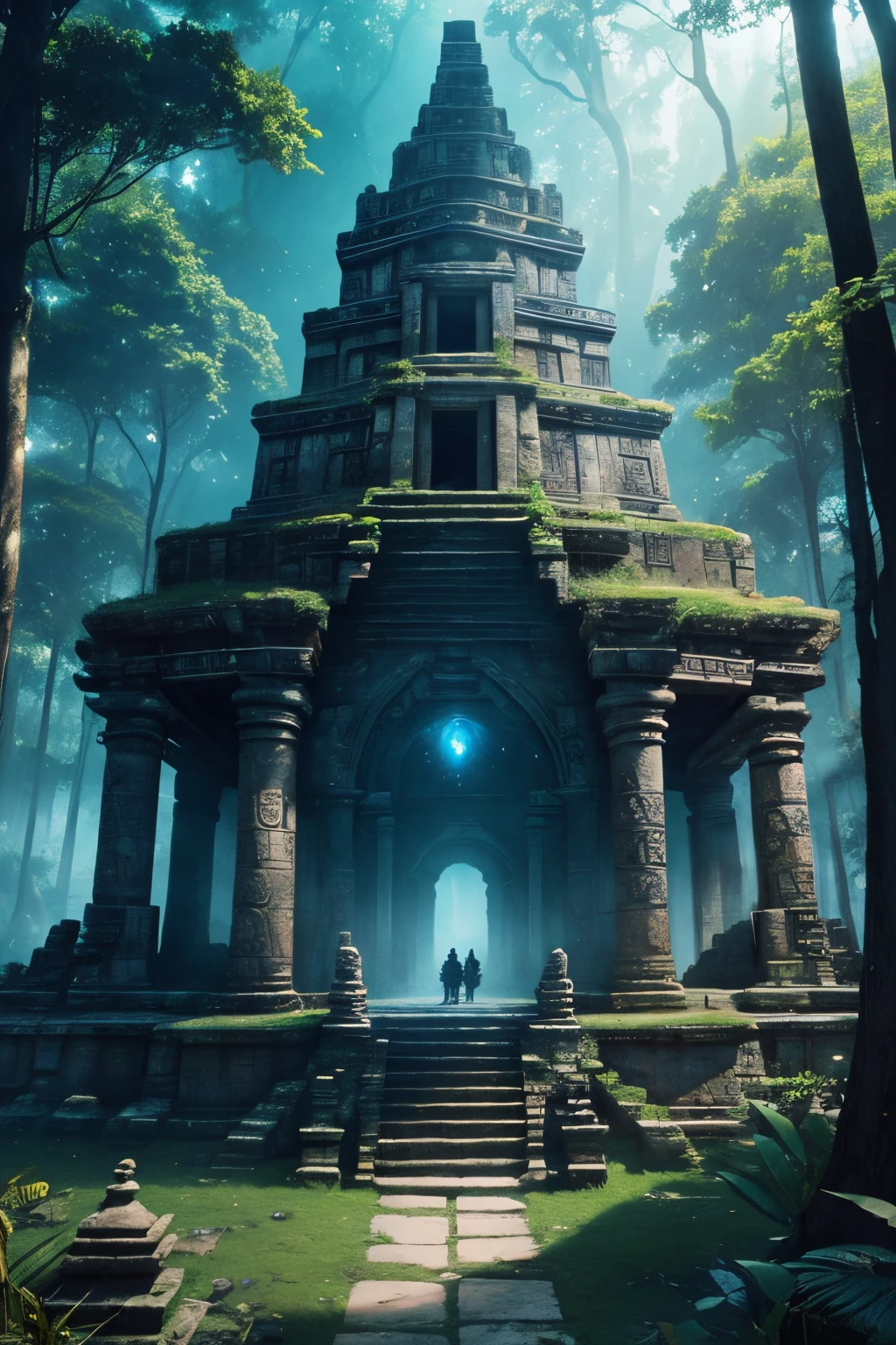 fantastic,mystical,mayan temple,illustration,detailed architecture,vibrant colors,ethereal atmosphere,intricate carvings,ancient civilization,historical mystery,(best quality,4k,highres:1.2),ultra-detailed,(realistic:1.37),mysterious lighting,lost world,sacred rituals,enchanted forest,fascinating glyphs,enchanted ambiance,secrets of the past,peaceful serenity,otherworldly landscape,hidden treasure,spiritual energy,awe-inspiring,enchanted ruins,peculiar artifacts,timeless beauty,mythical creatures,rich cultural heritage,uncover the legend,magical spectacle,symbolic significance,majestic presence,sublime experience,magical realism,unveil the unknown,cosmic atmosphere,forgotten wisdom,embrace the ancient,unearth the past