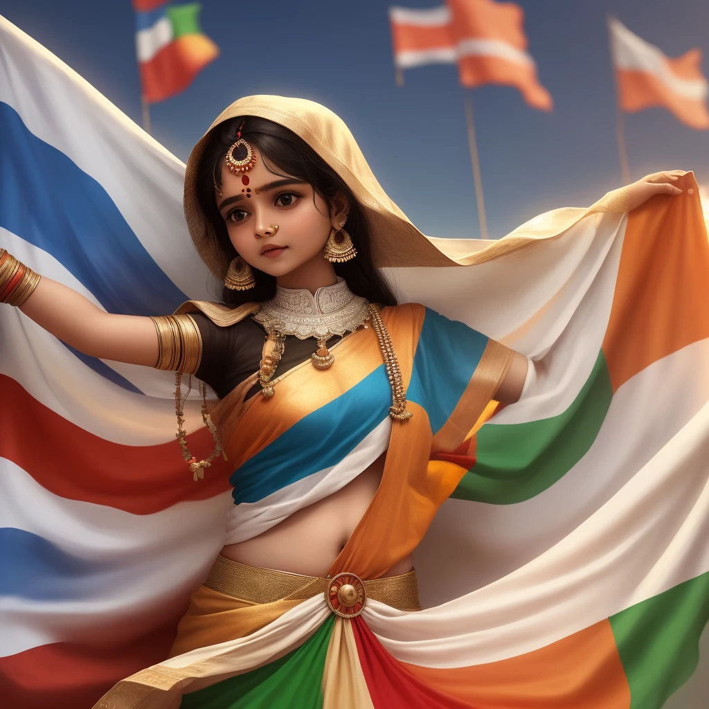 A indian flag in shiny circlur form