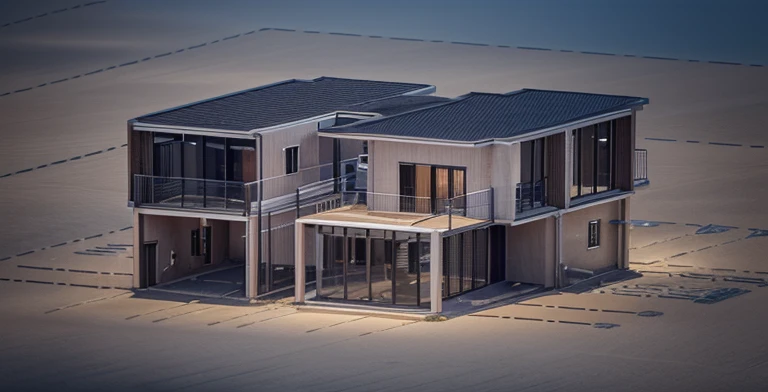 3d render, modern building, clea r sky, high quality, realistic